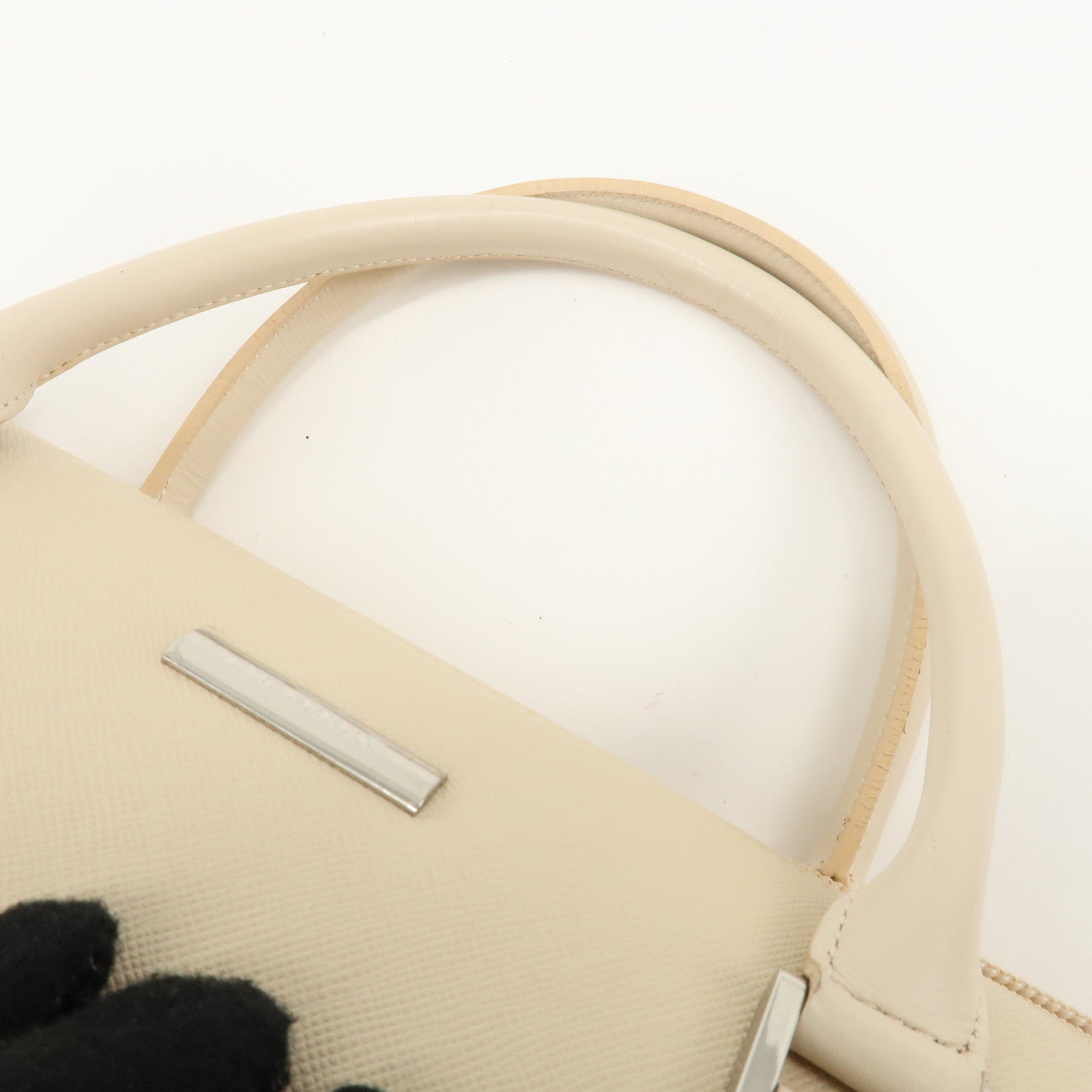 BURBERRY Leather Hand Bag Shoulder Bag Beige