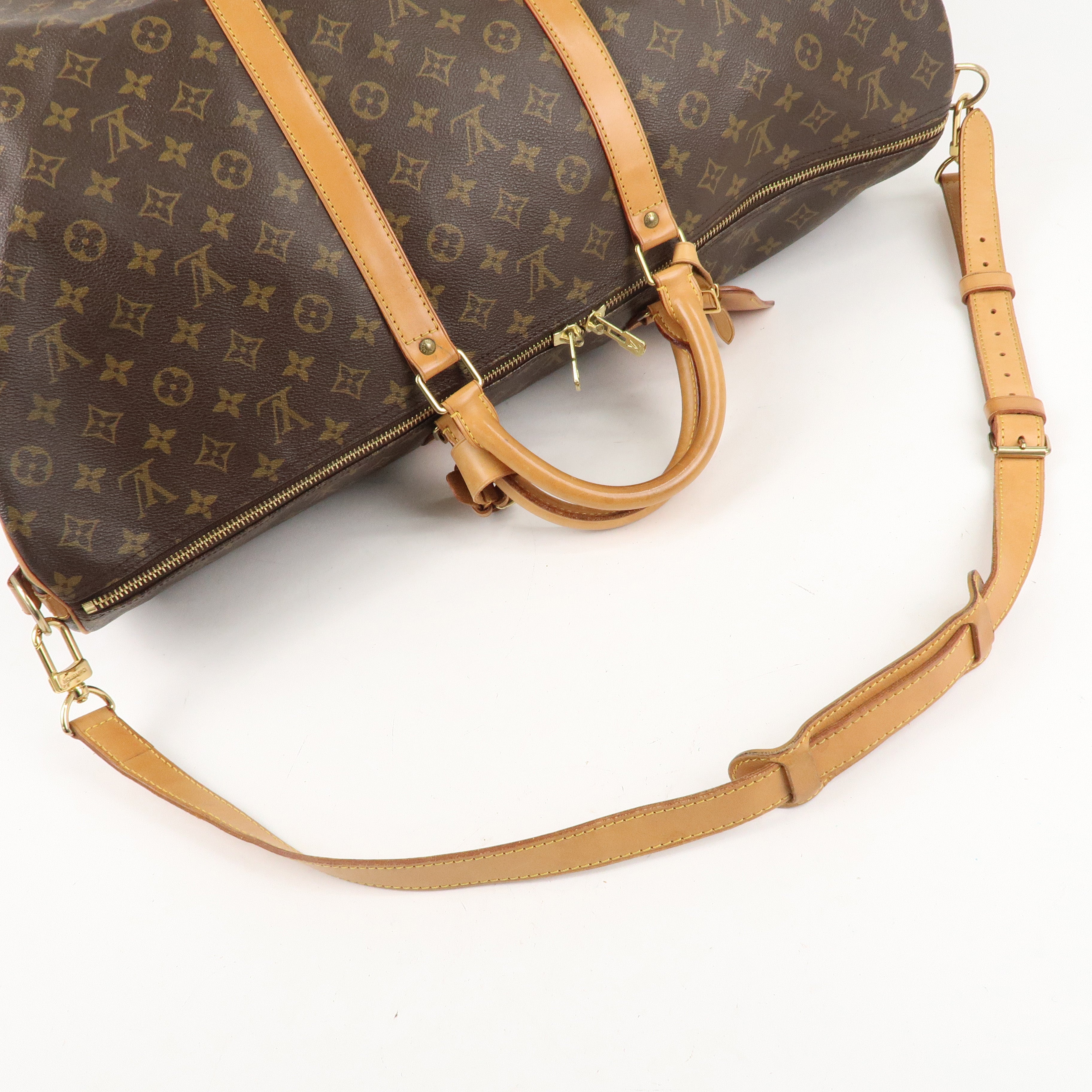 Louis Vuitton Monogram Keep All Bandouliere 60 Bag Brown M41412