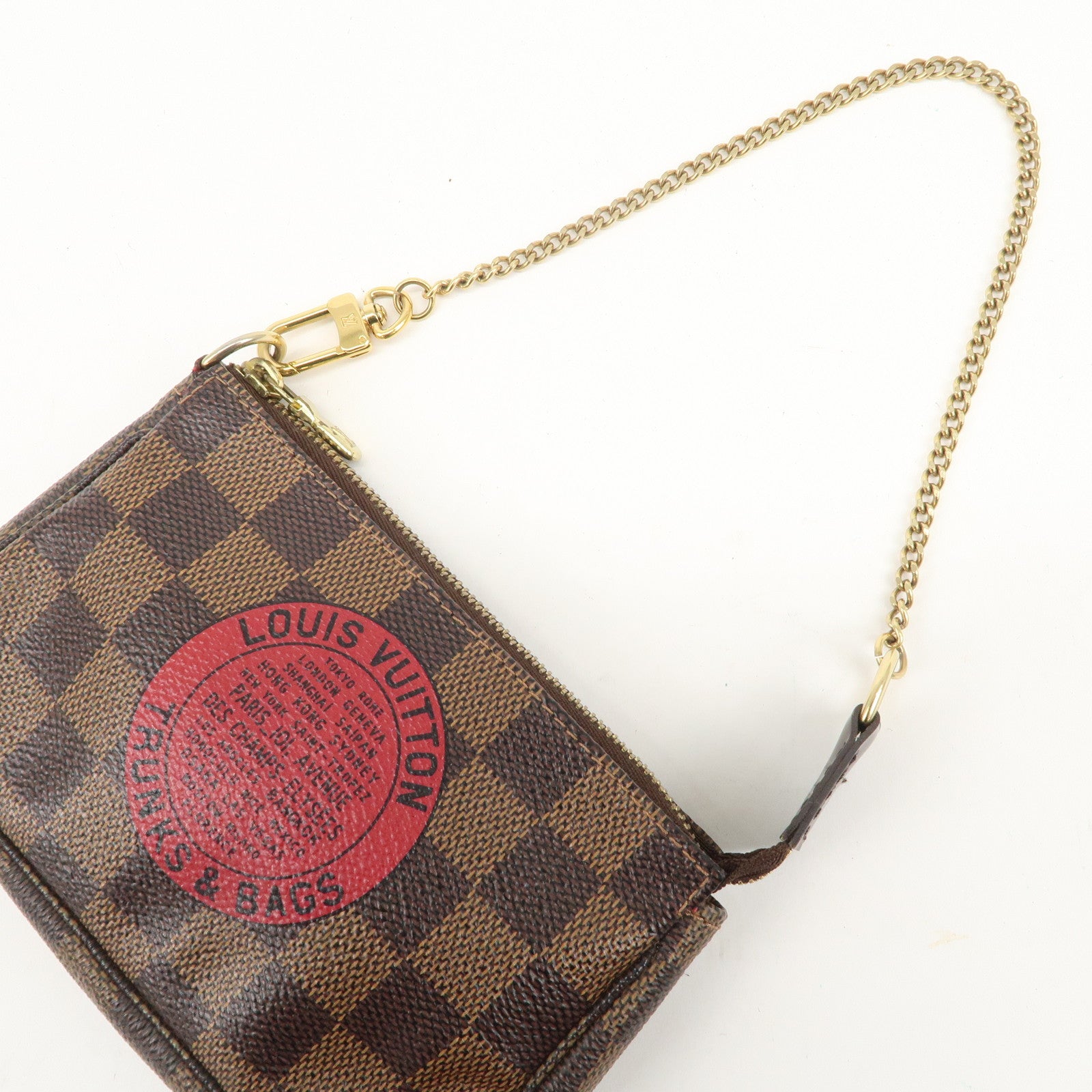 Louis Vuitton Damier T&B Mini Pochette Accessoires Pouch N58011 Used