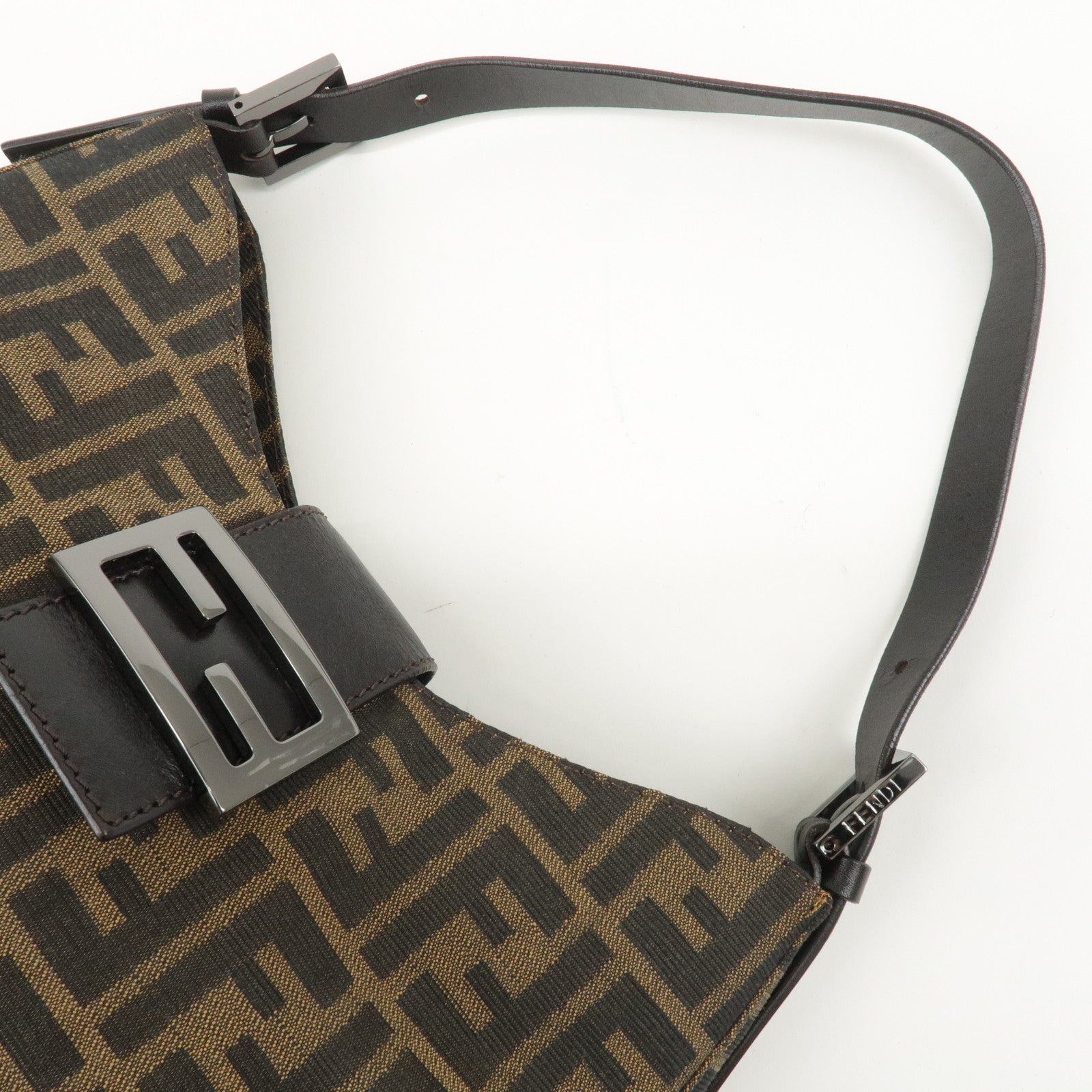 FENDI Zucca Canvas Leather One Shoulder Bag 8BR182