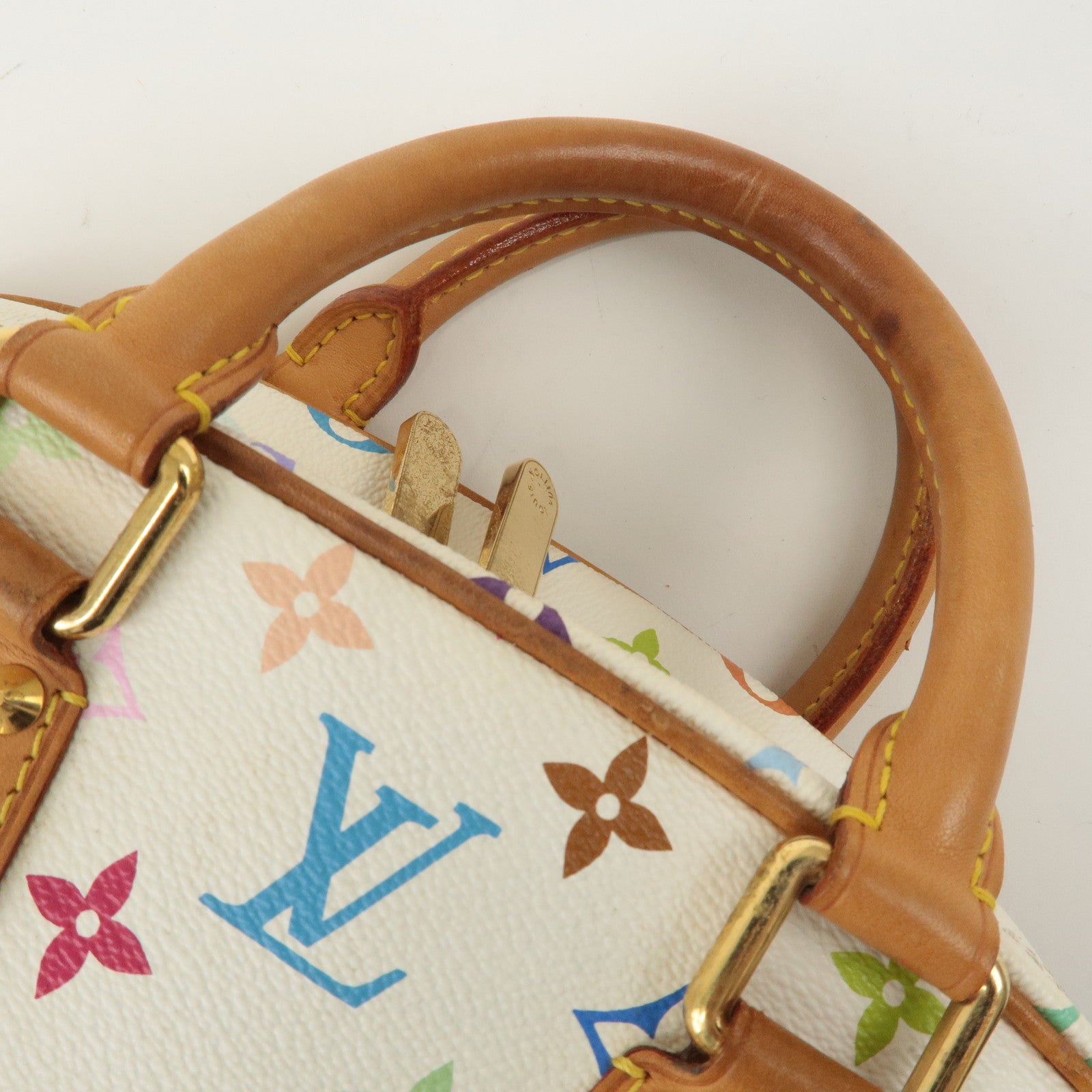 Louis Vuitton Monogram Multi Color Trouville Hand Bag Blanc M92663