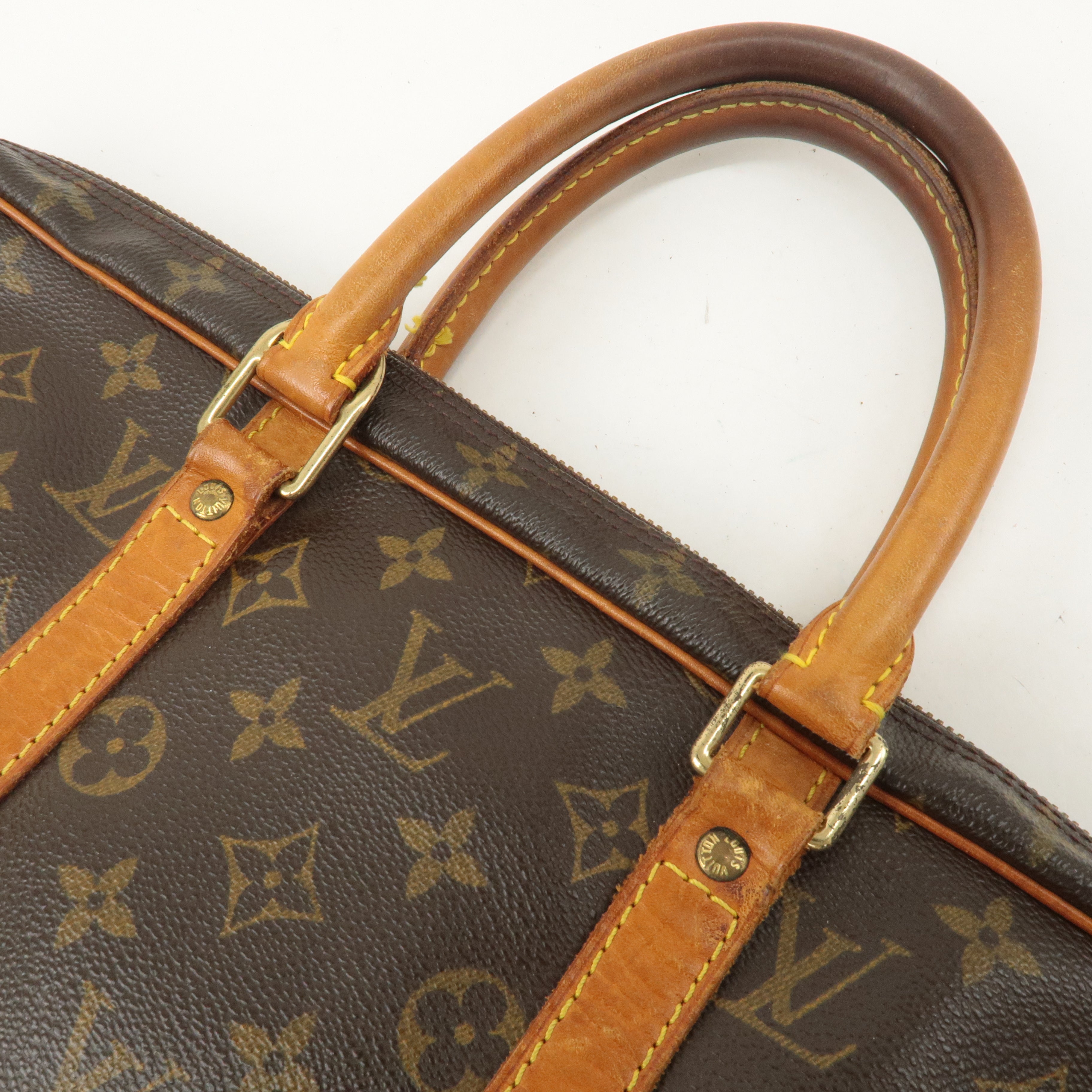 Louis Vuitton Monogram Porte Documents Voyage Bag Brown M53361