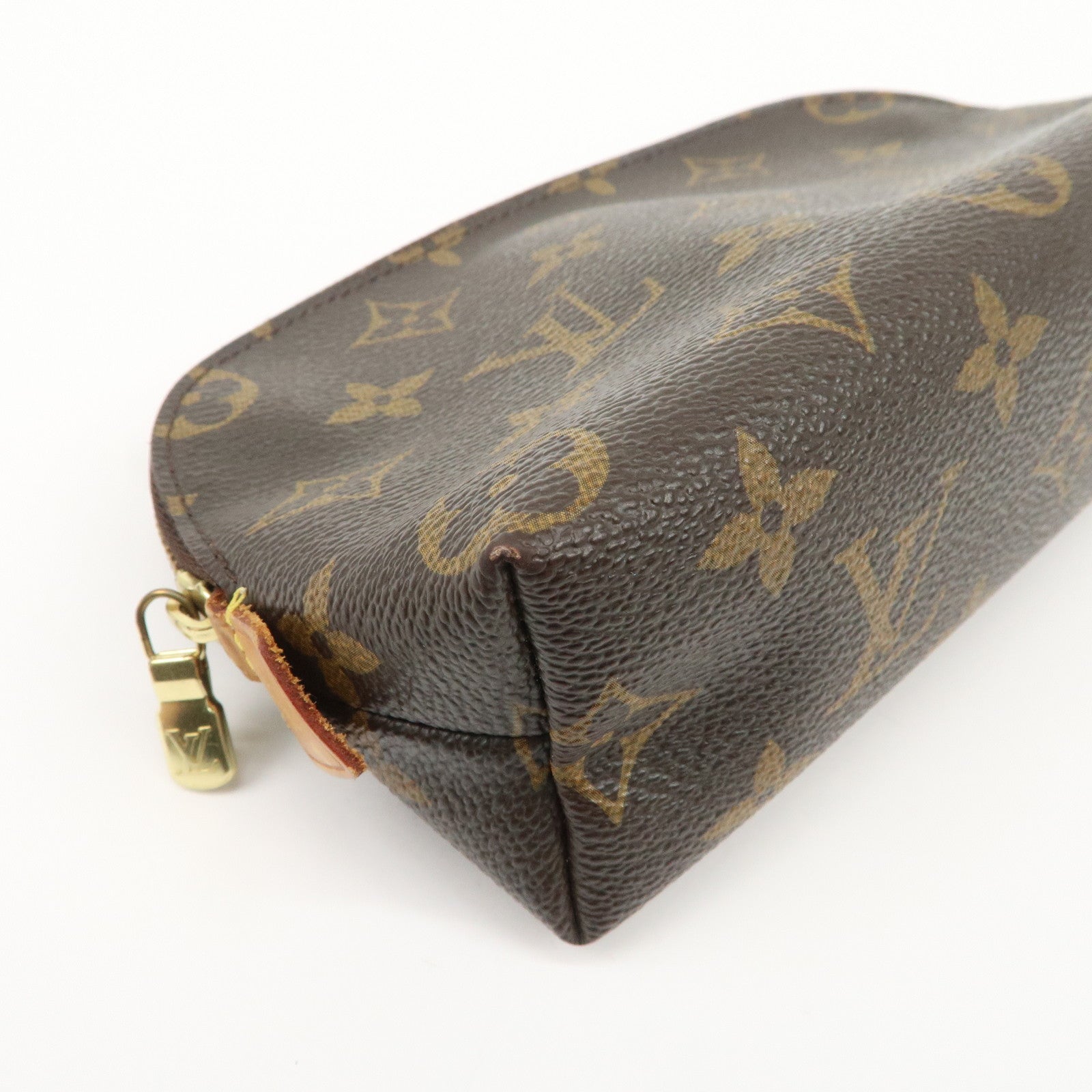 Louis Vuitton Monogram Pochette Cosmetic Pouch Brown M47515 Used