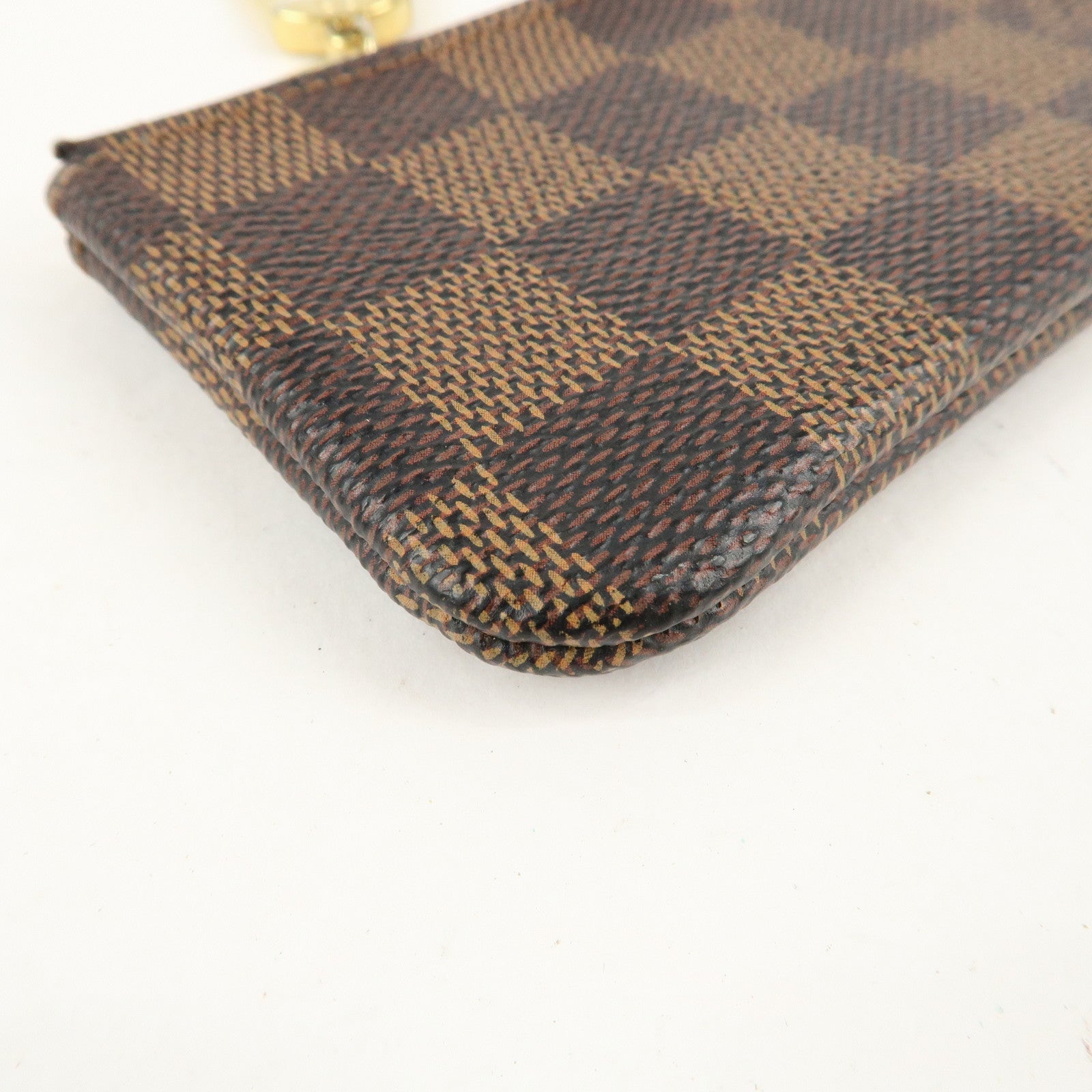 Louis Vuitton Damier Pochette Cles Coin Case Brown N62658 Used