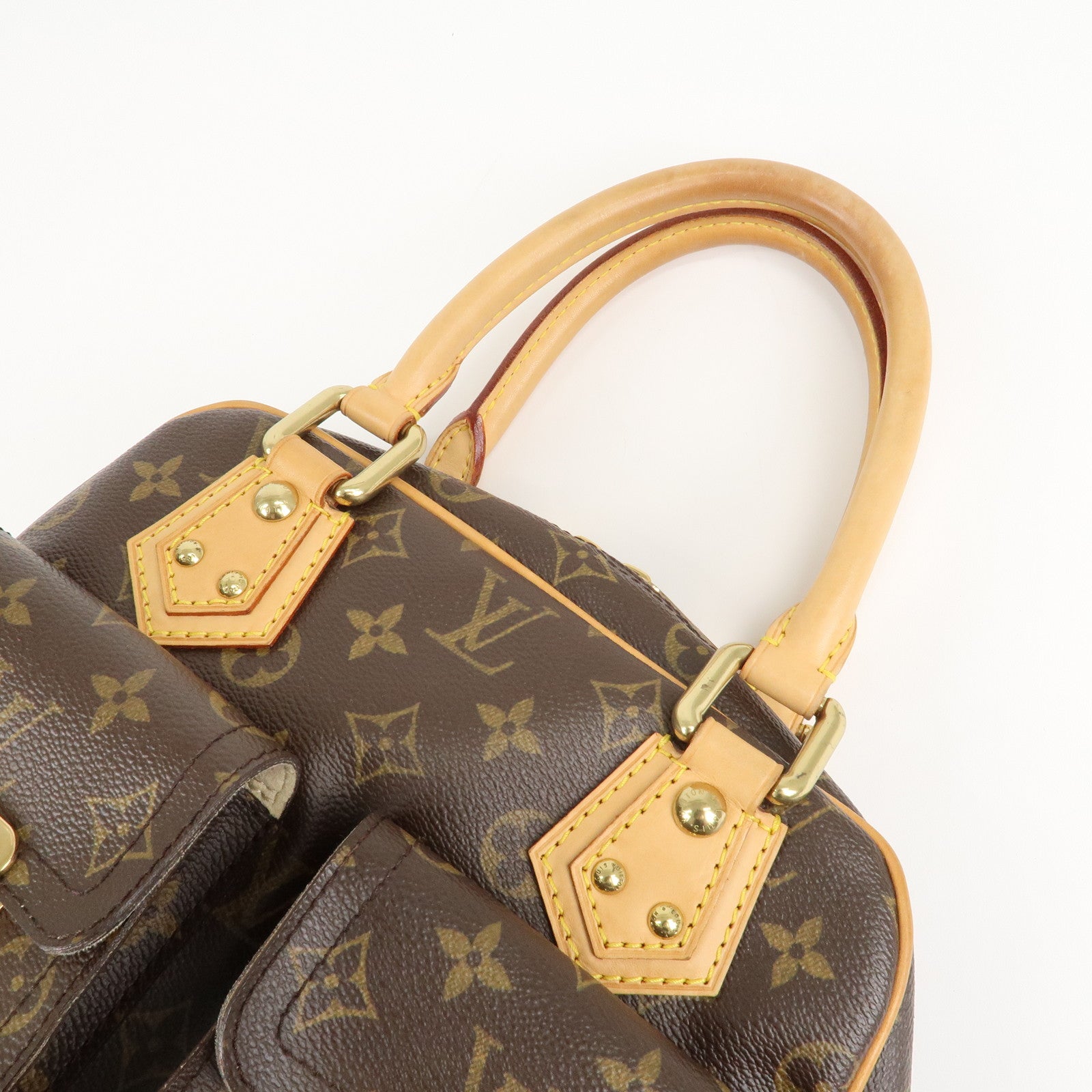 Louis Vuitton Monogram Manhattan PM Hand Bag Brown M40026 Used