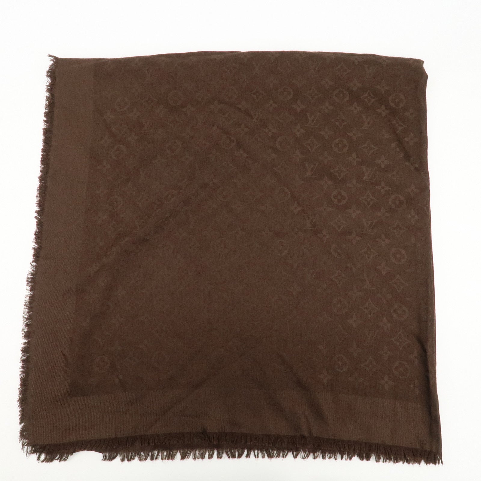 Louis Vuitton Monogram Shine Shawl Stole Scarf Brown 401910 Used