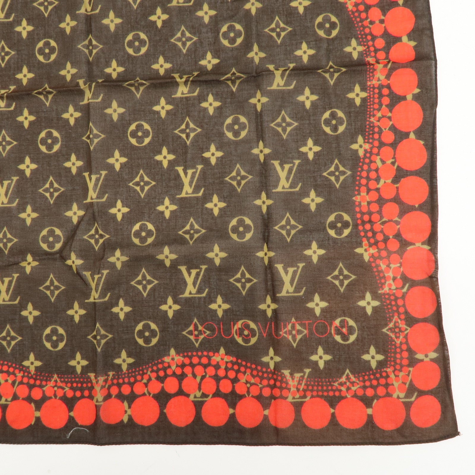 Louis Vuitton Monogram Scarf Bandana 55×55 Yayoi Kusama Used