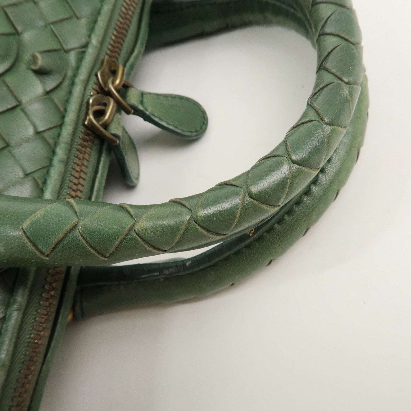 BOTTEGA VENETA Intrecciato Leather Hand Bag Green 192938