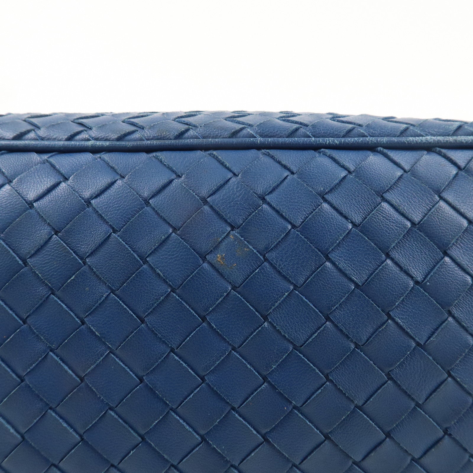 BOTTEGA VENETA Intrecciato Leather Shoulder Bag Blue 239988