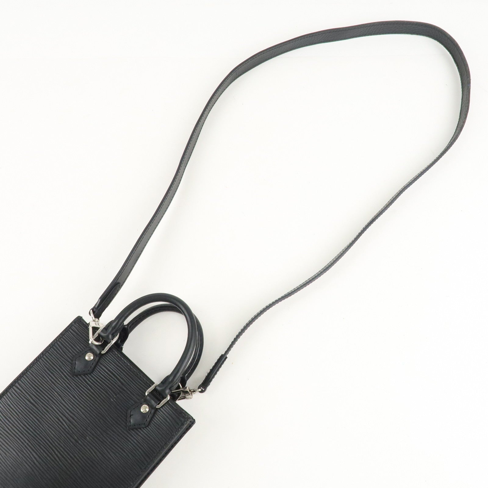 Louis Vuitton Epi Petit Sac Plat Hand Bag Noir Black M69441