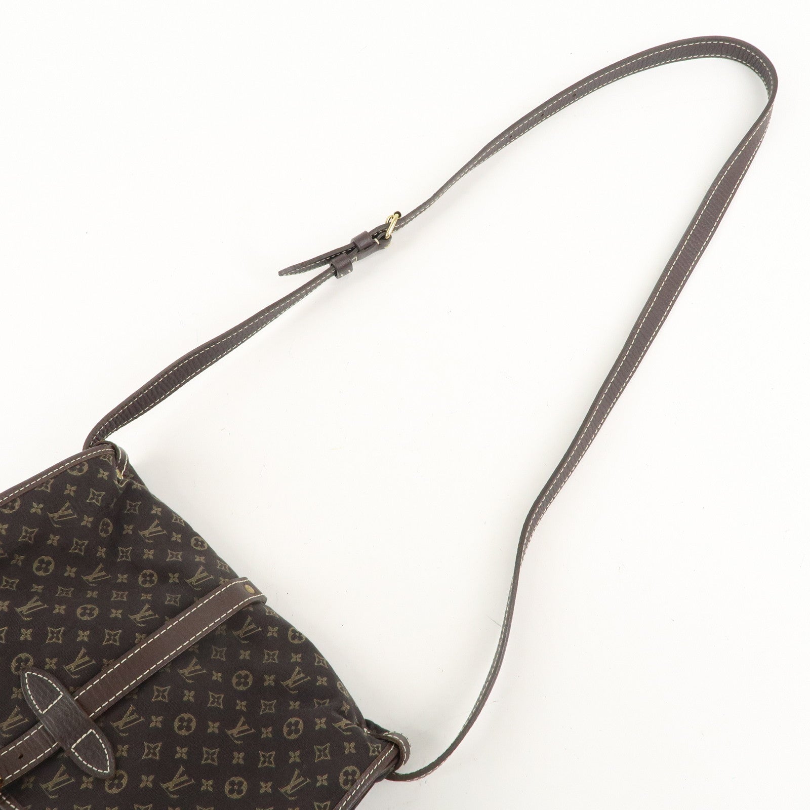 Louis Vuitton Monogram Mini Lin Saumur 30 Ebene Brown M95227