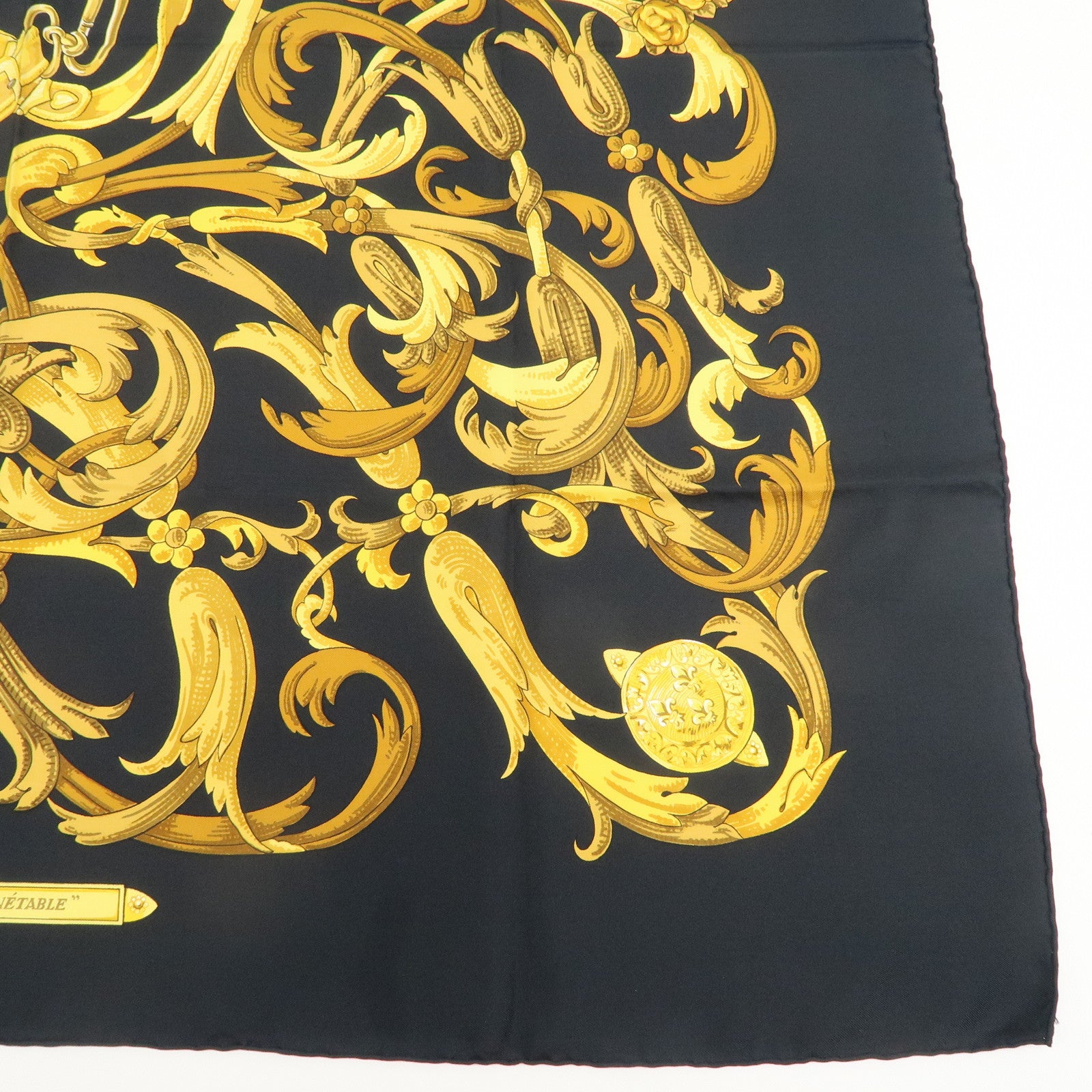 HERMES Silk 100% Carre 90 Scarf LE MORS A LA CONETABLE