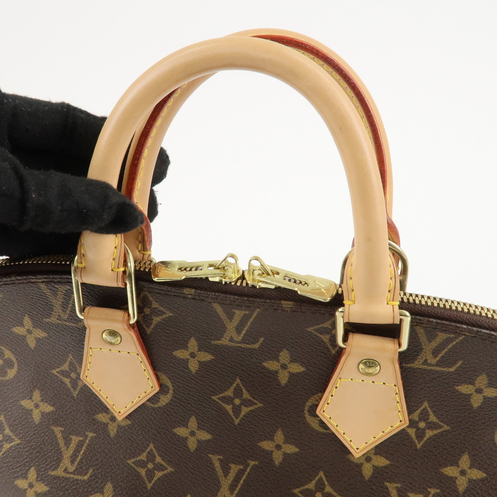 Louis Vuitton Monogram Alma Hand Bag Brown M51130 Used