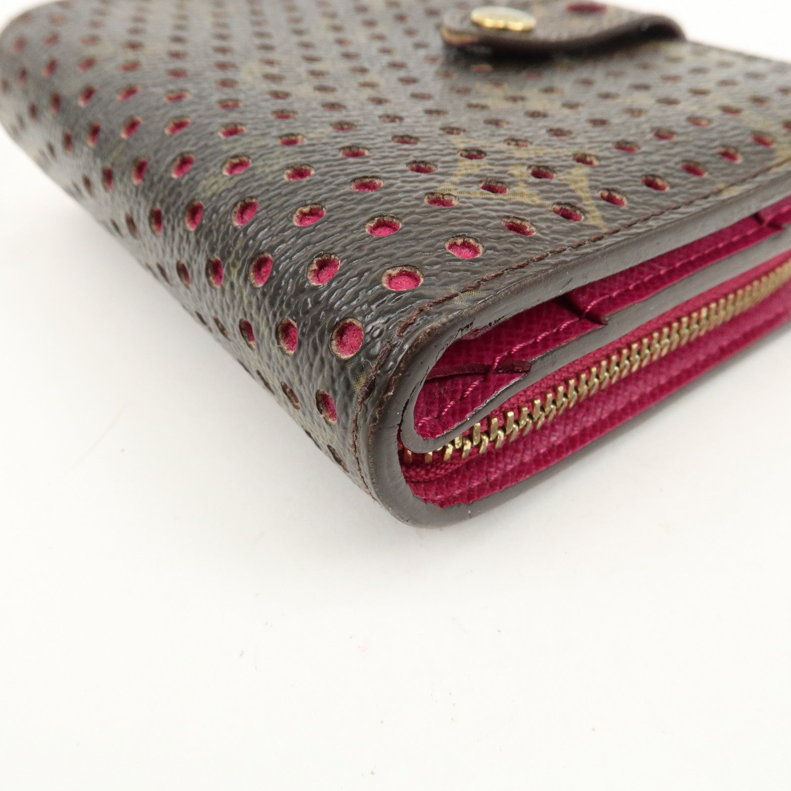 Louis Vuitton Monogram Perfor Compact Zip Fuchsia M95188