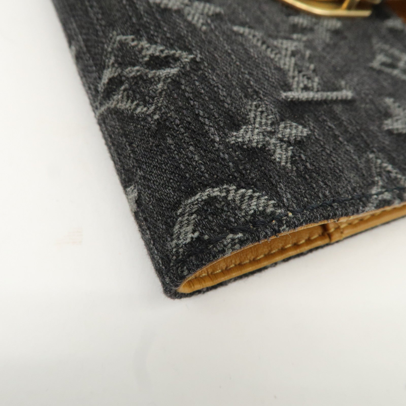 Authc Louis Vuitton Monogram Denim Agenda PM Planner Cover Noir R21038