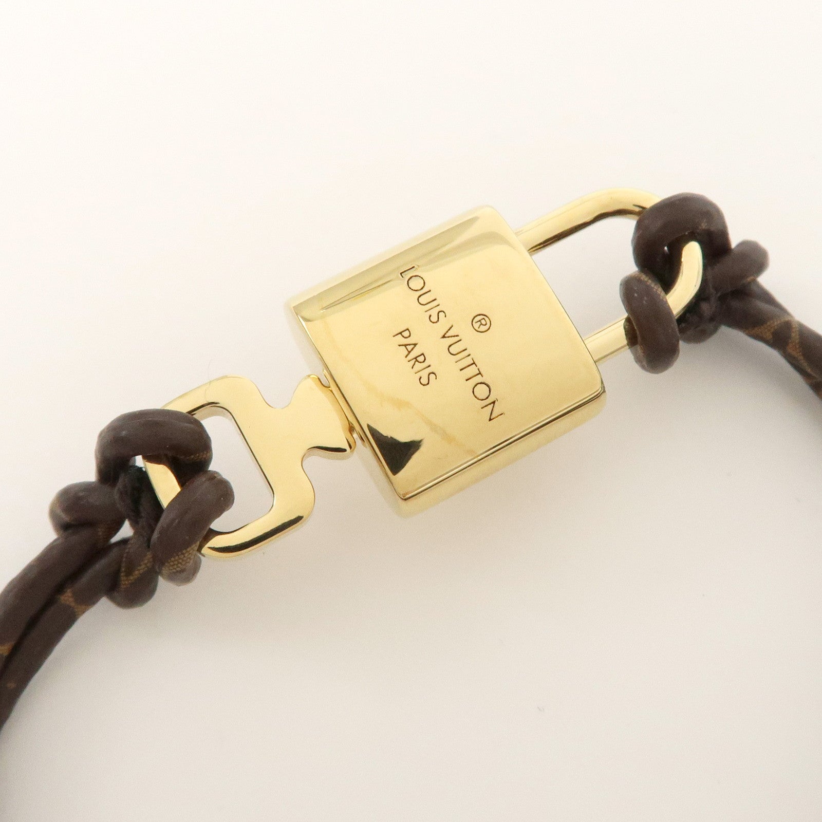 Louis Vuitton Monogram Bracelet Lock It Again Gold HDW M8015 Used