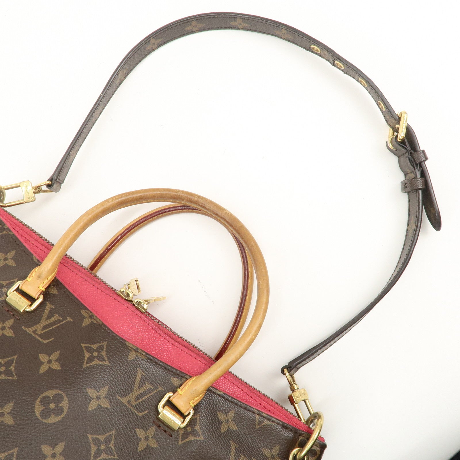 Louis Vuitton Monogram Pallas 2Way Bag Hand Bag Dahlia Used