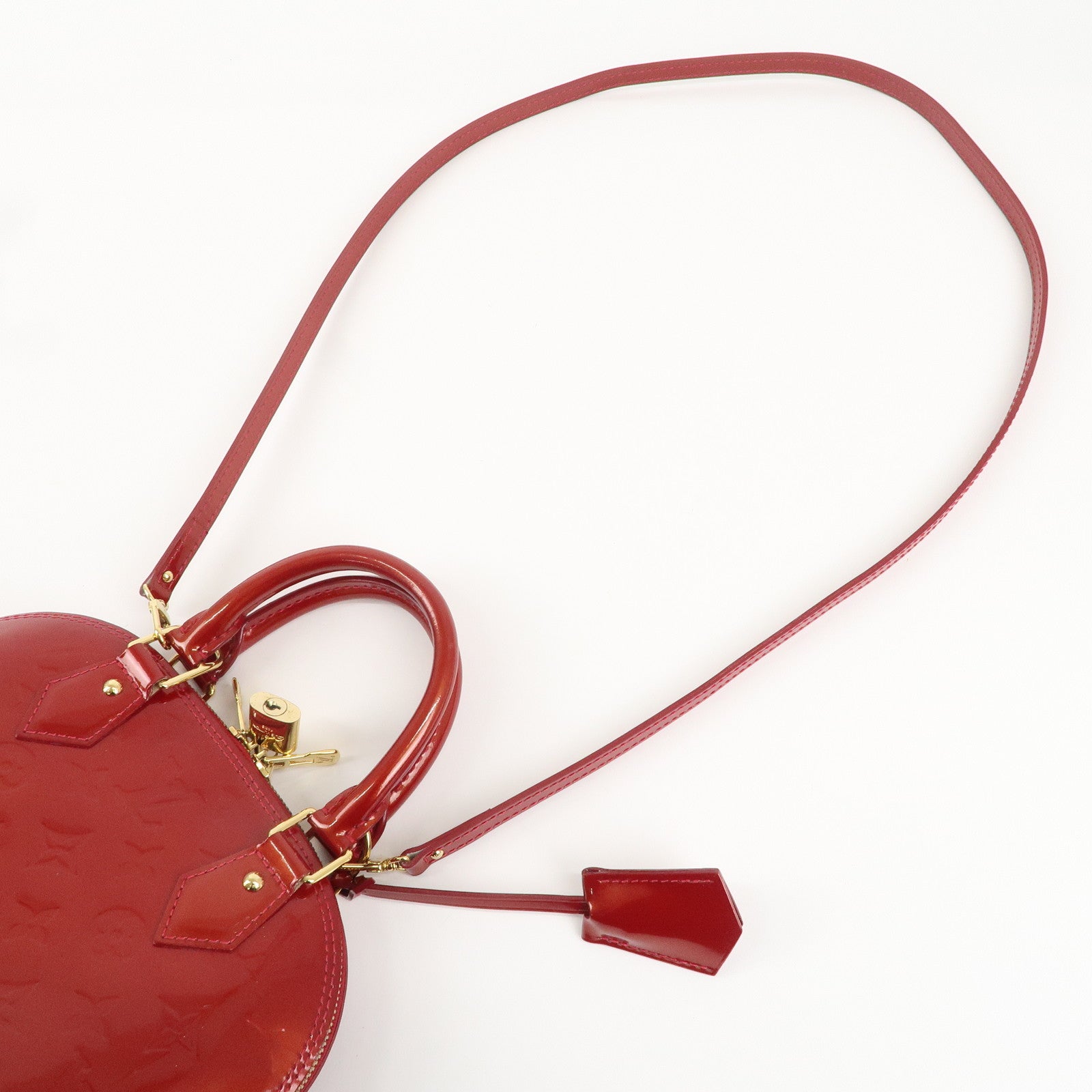 Louis Vuitton Monogram Vernis Alma BB 2Way Bag Red M91606