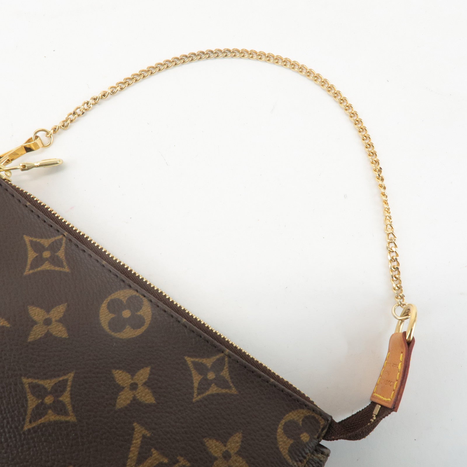 Louis Vuitton Bucket PM Pouch Hand Bag Brown Gold Hardware