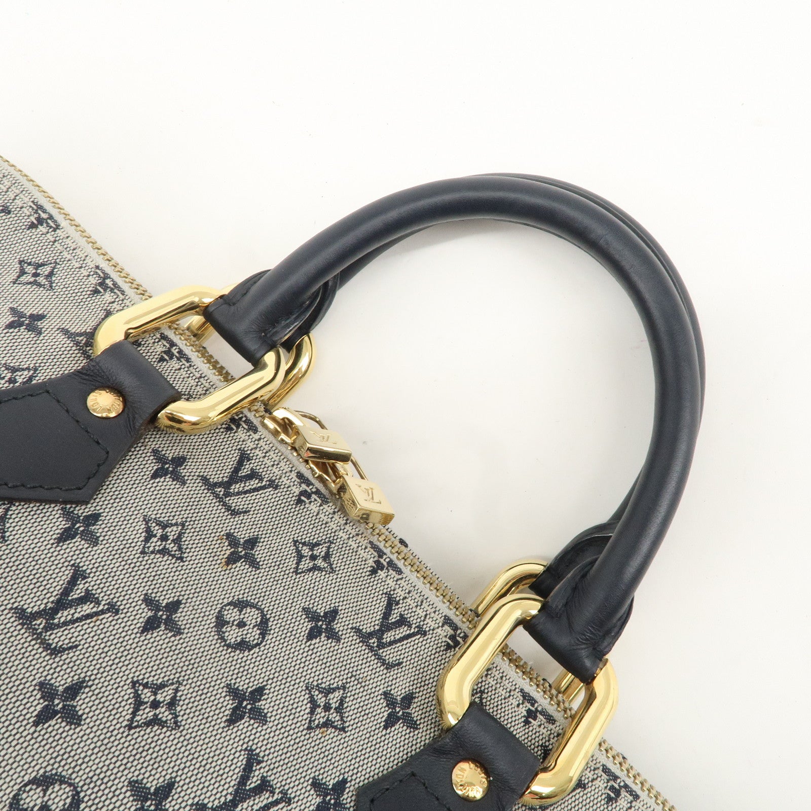 Louis Vuitton Monogram Mini Alma Long Hand Bag Blue M92205 Used