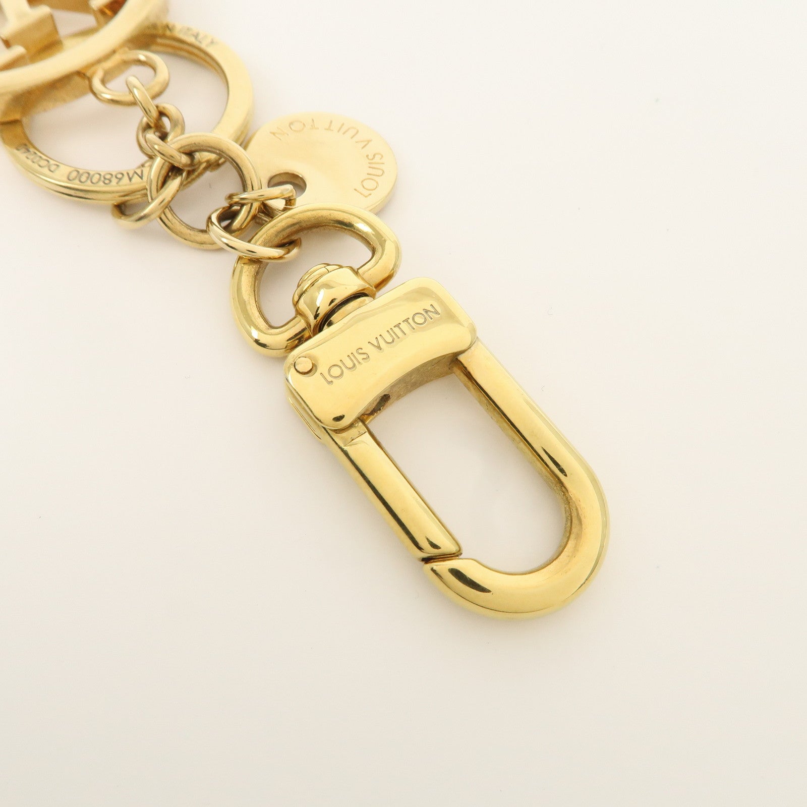 Louis Vuitton LV Circle Key Chain Bag Charm Gold M68000 Used