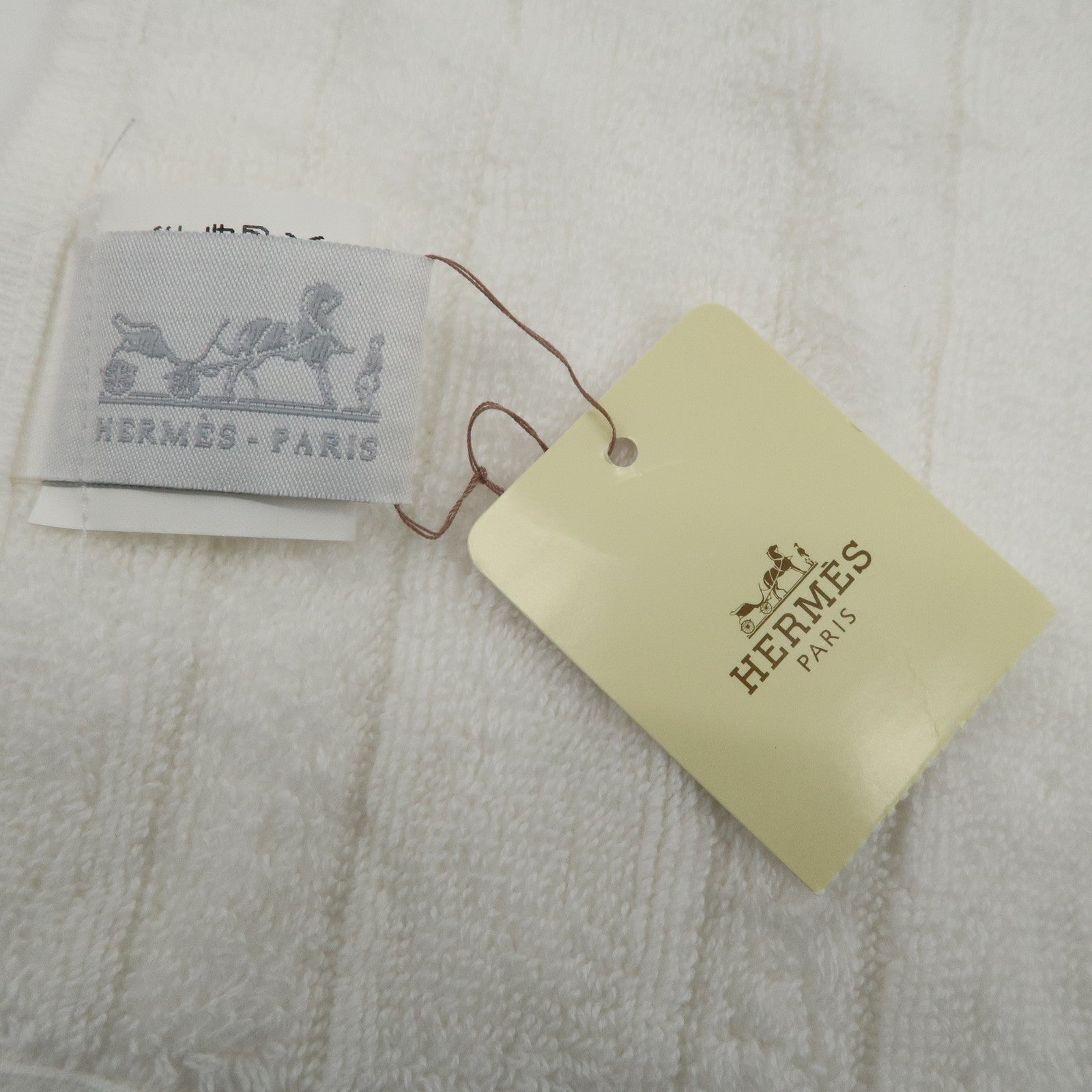 HERMES Cotton 100% Face Towel White Used