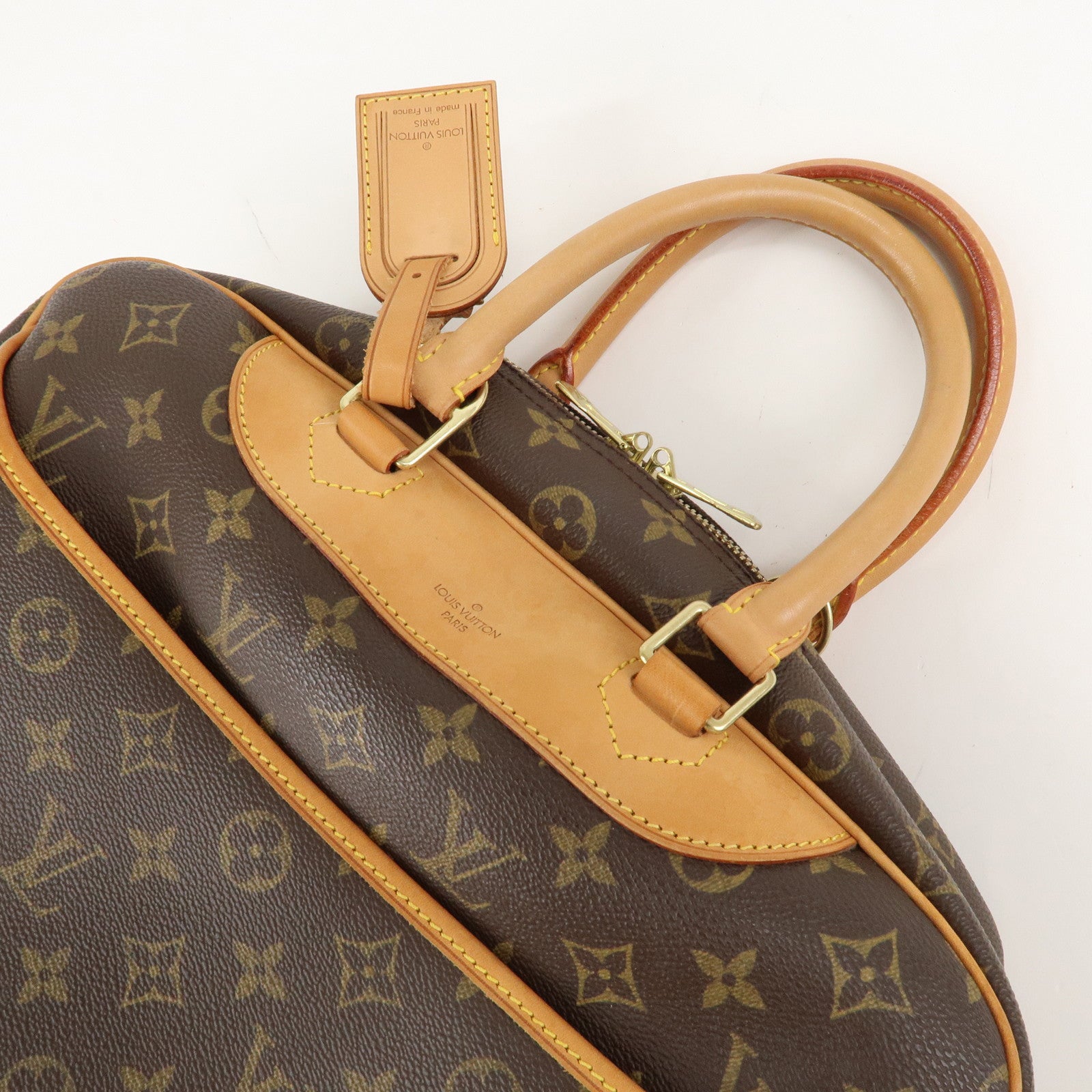 Louis Vuitton Monogram Deauville Hand Bag Brown M47270 Used