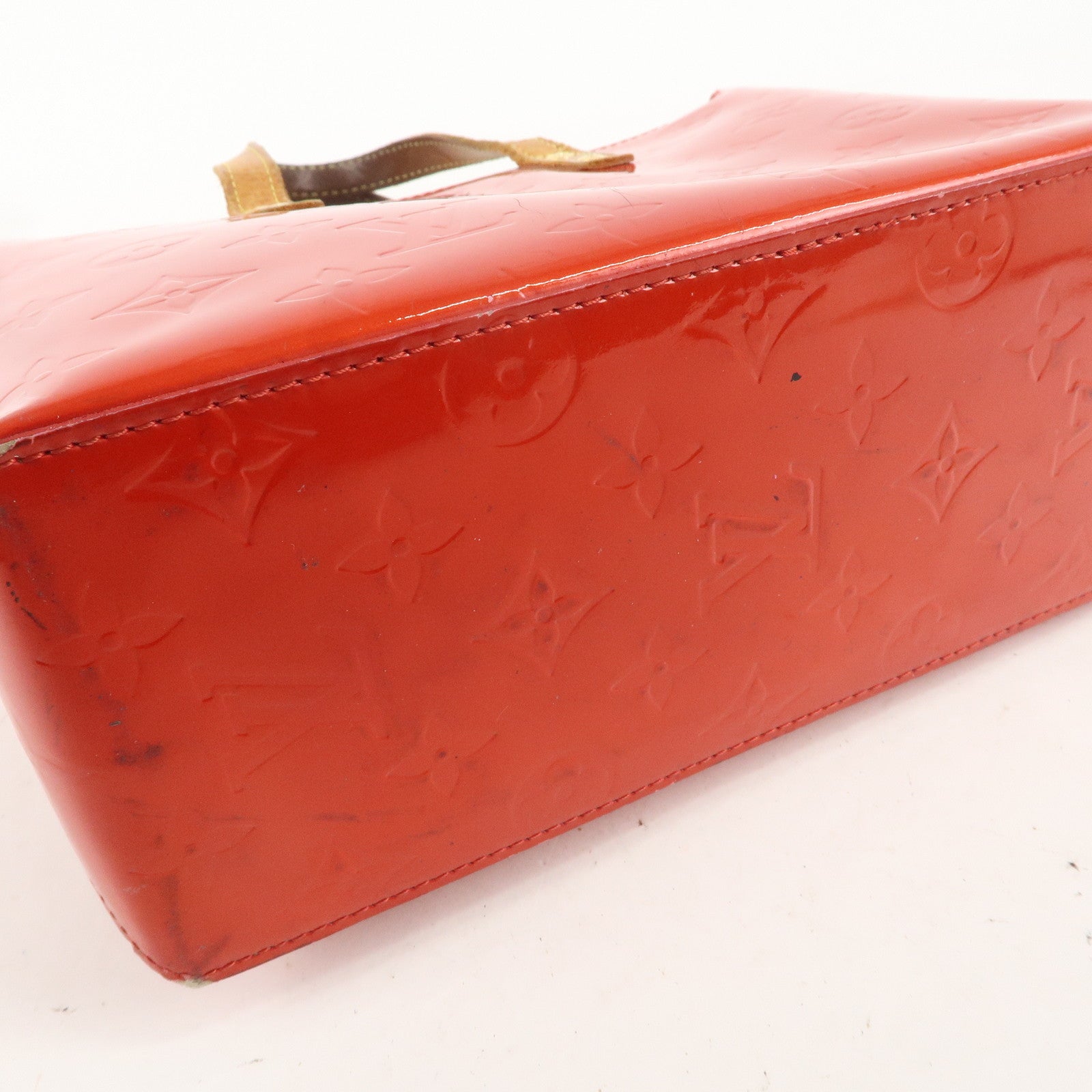 Louis Vuitton Monogram Vernis Lead PM Hand Bag Rouge M91088