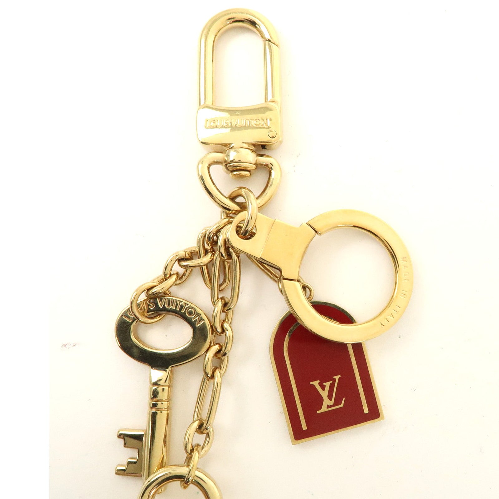 Louis Vuitton Porte Cles Cadena Bag Charm Red Metal M60073