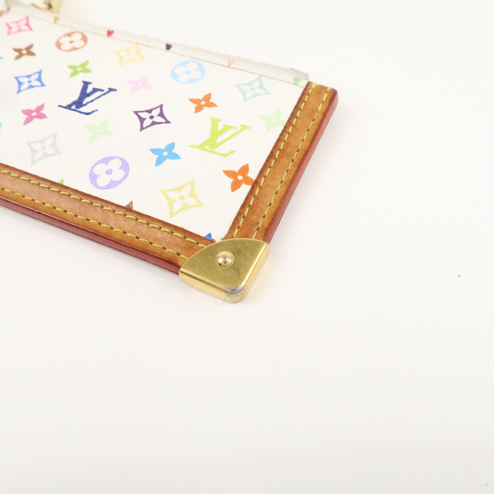 Louis Vuitton Monogram Multi Color Pochette Cles Blanc M92655