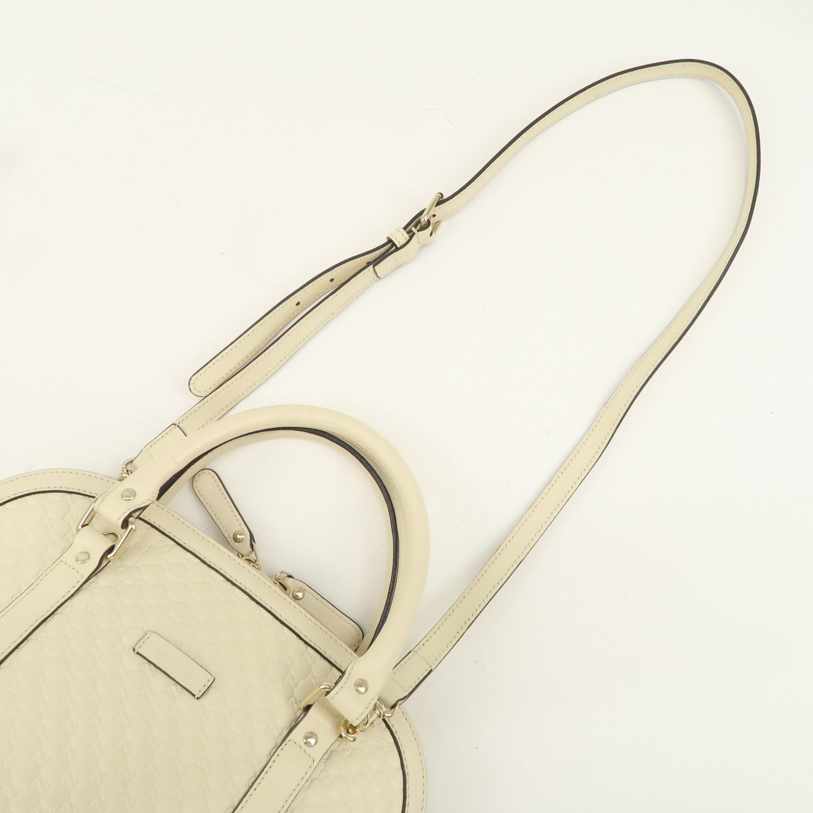 GUCCI Micro Guccissima Leather 2Way Bag Hand Bag Ivory 449663