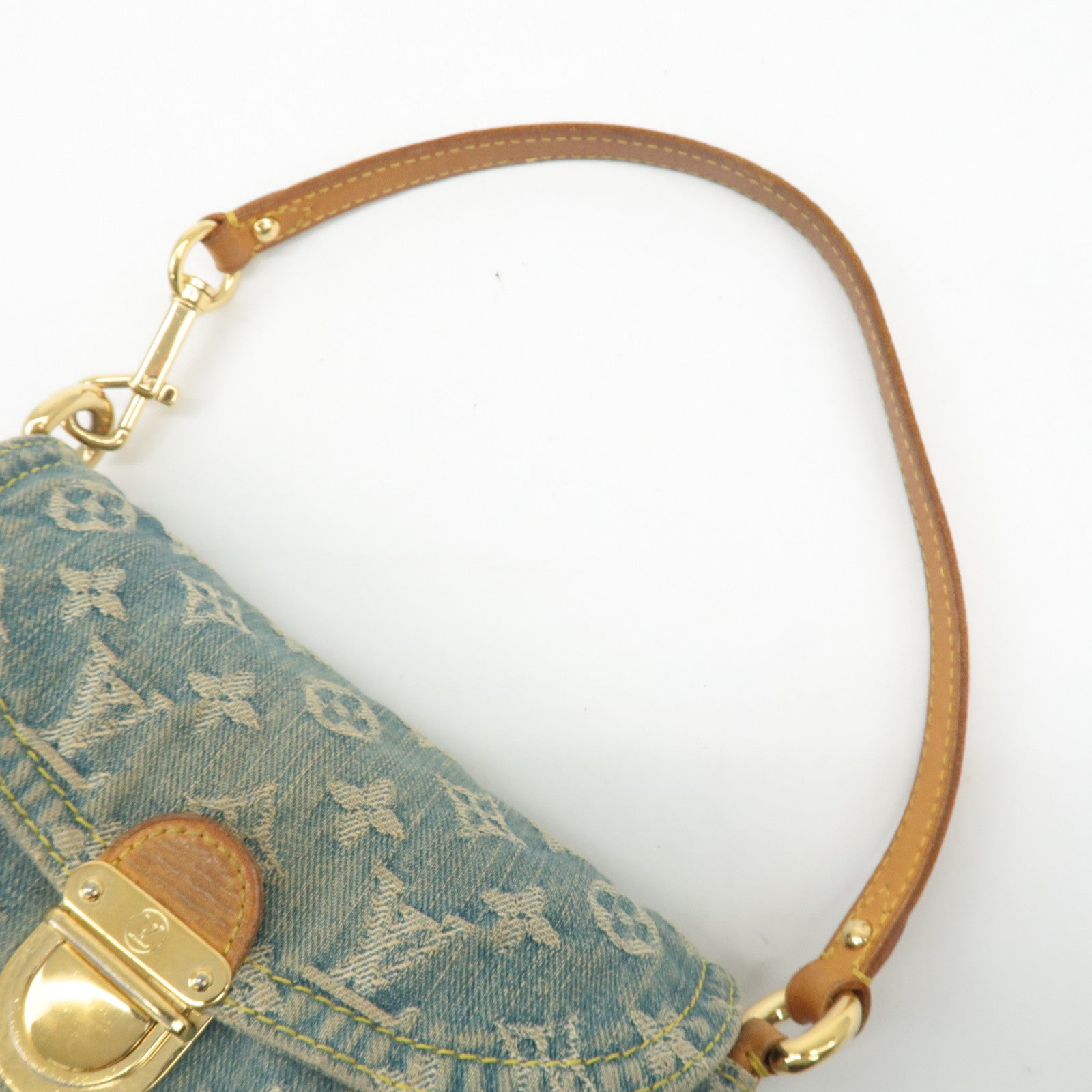 Louis Vuitton Monogram Denim Mini Pleaty Shoulder Bag M95050 Used