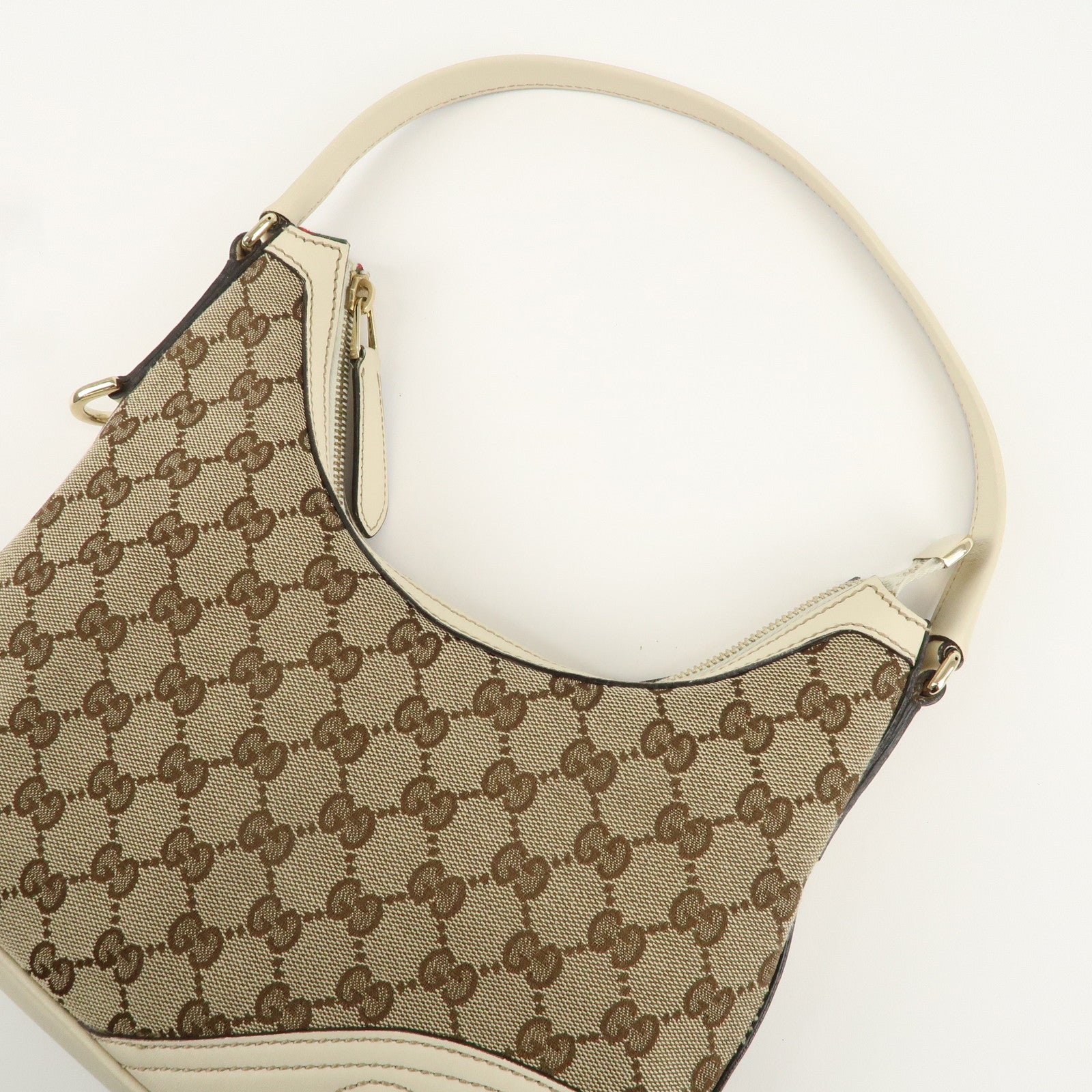 GUCCI Abbey Interlocking G GG Canvas Leather Shoulder Bag 182489