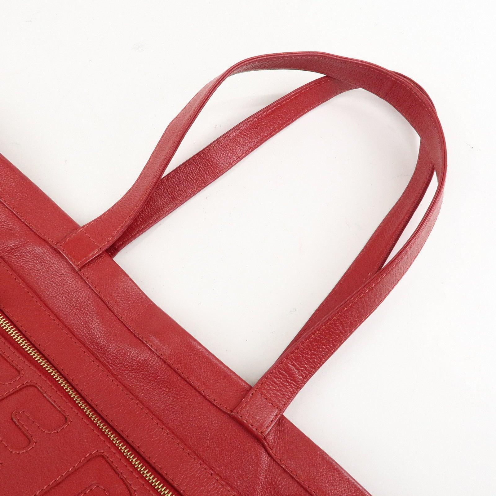 Chloe See By Chloe Leather Tote Bag Shoulder Bag Red