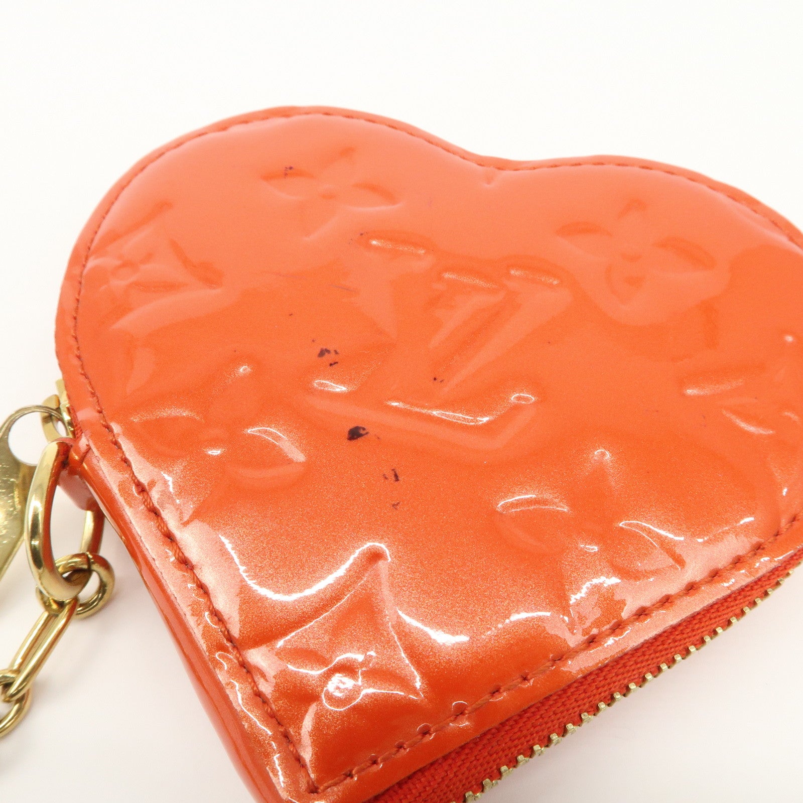 Louis Vuitton Monogram Vernis Porte Monnaie Coeur Coin Case M93658 Used