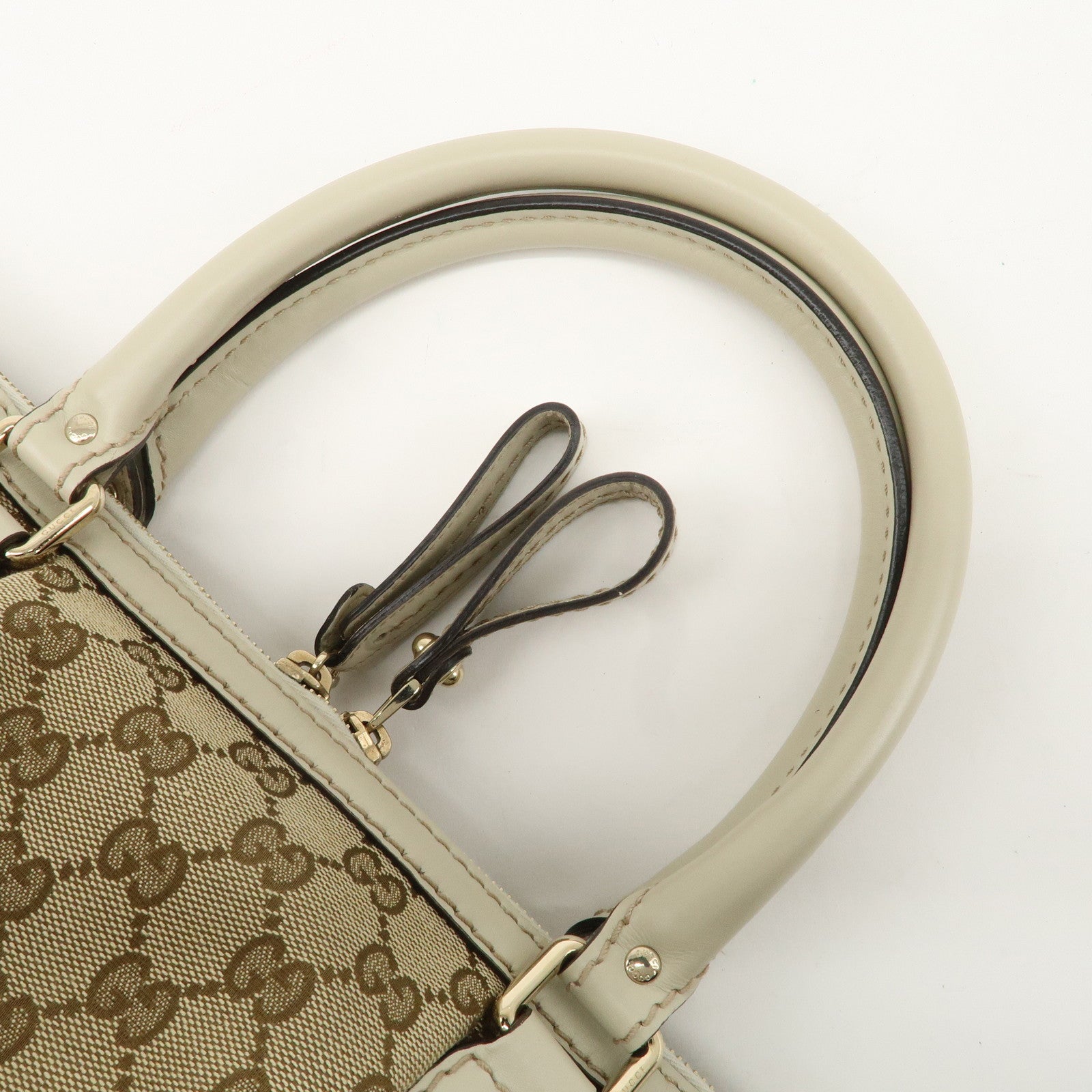 GUCCI Sukey GG Canvas Leather 2Way Bag Hand Bag Beige Ivory Used