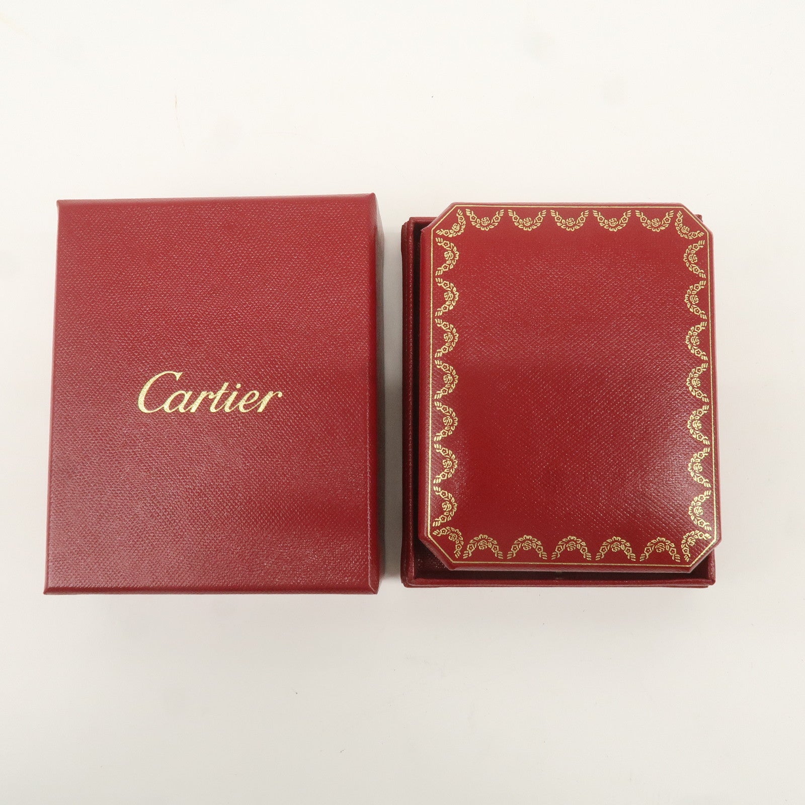 Cartier Set of 2 Pair Ring Box Display Box Jewelry Box Red