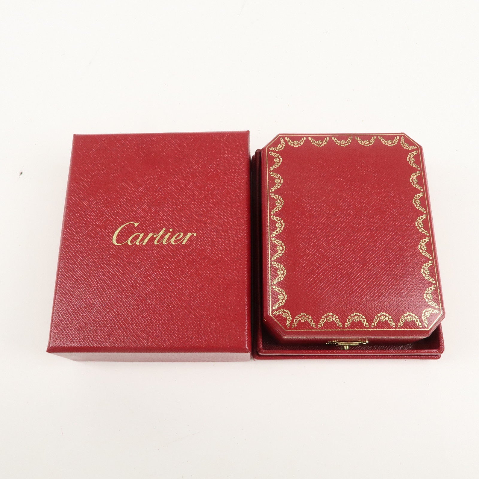 Cartier Set of 3 Pair Ring Box Display Box Jewelry Box Red