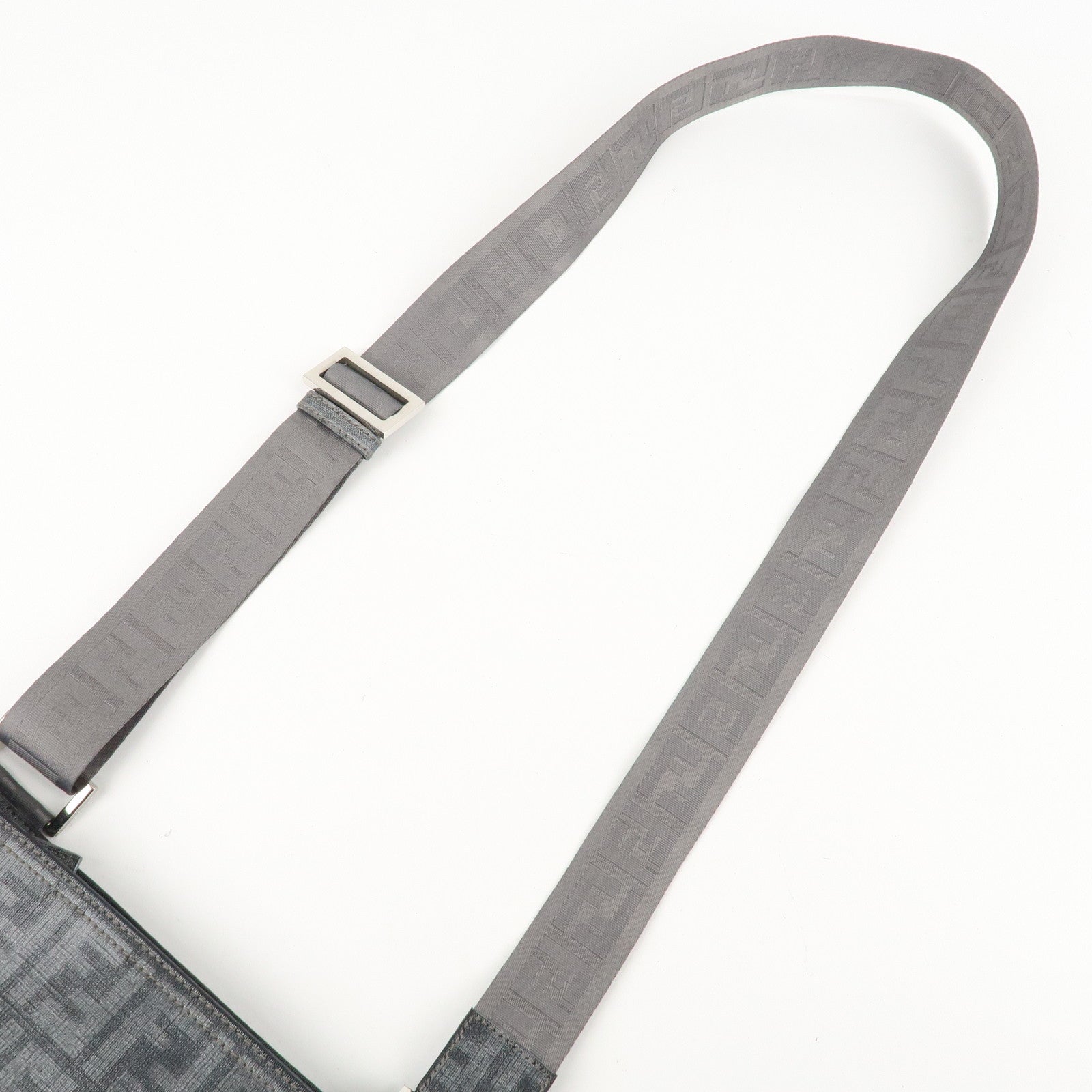 FENDI Zucca PVC Crossbody Bag Shoulder Bag Gray 7VA247