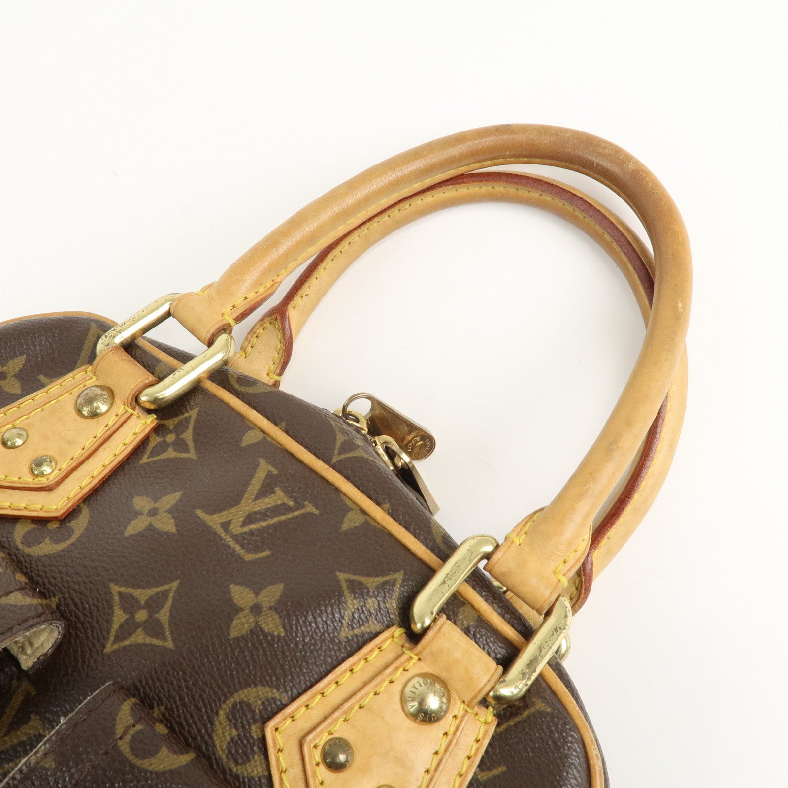 Louis Vuitton Monogram Manhattan PM Hand Bag Brown M40026 Used