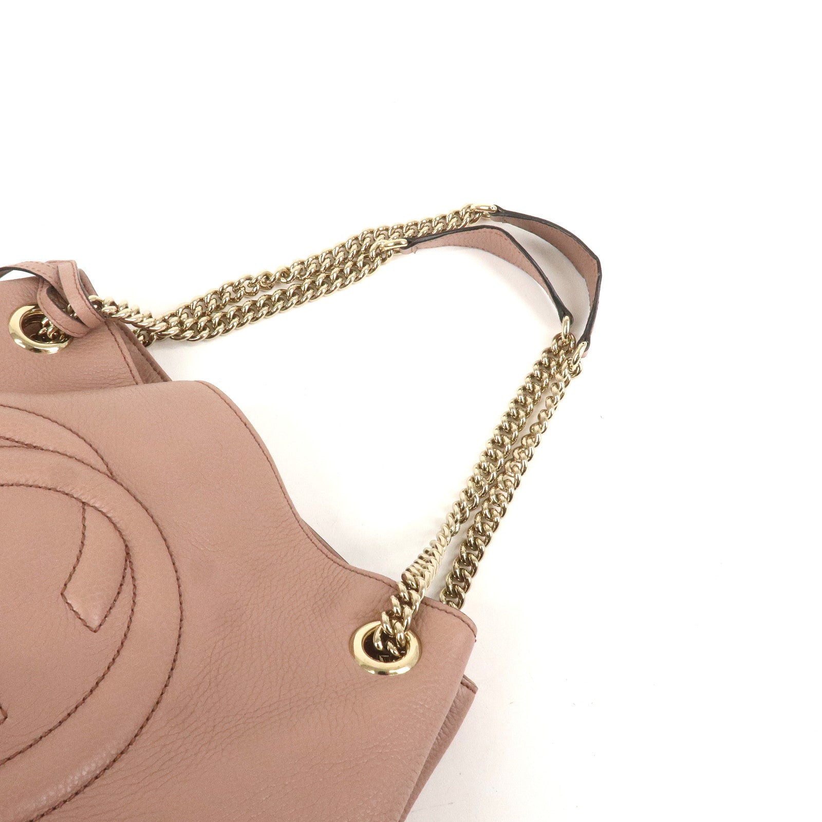 GUCCI SOHO Leather Chain Shoulder Bag Pink 308982