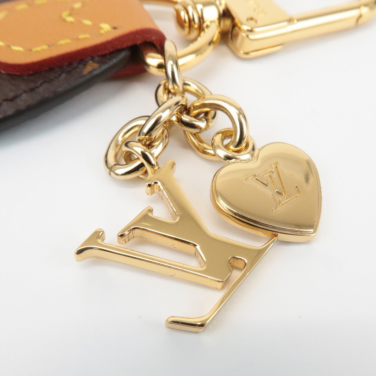 Louis Vuitton Monogram LV Cherished Key Chain Charm M01184 Used