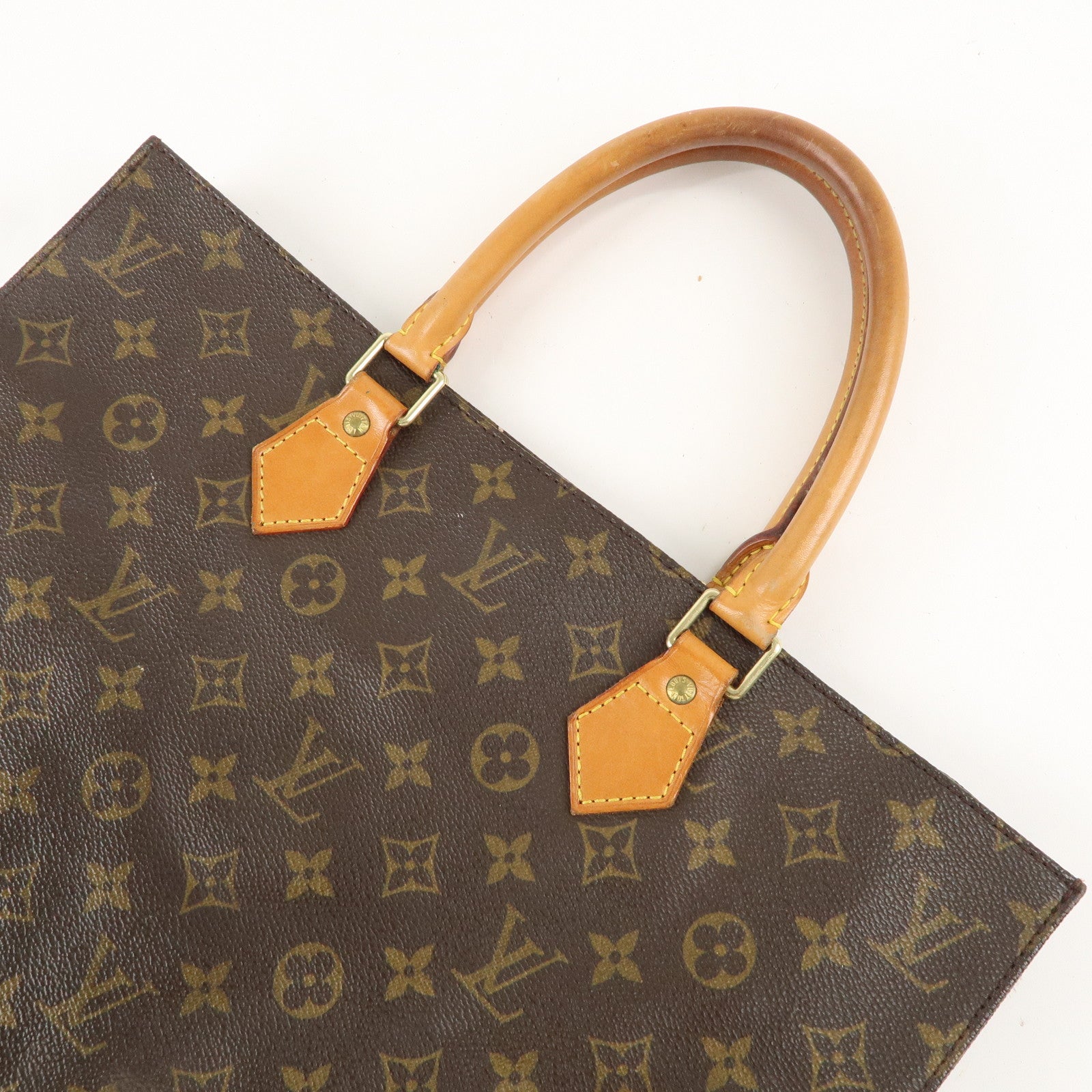 Louis Vuitton Monogram Sac Plat Hand Bag Brown M51140