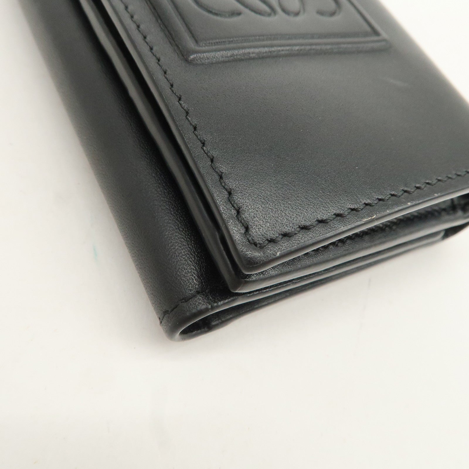 LOEWE Anagram Leather Tri-fold Wallet Black