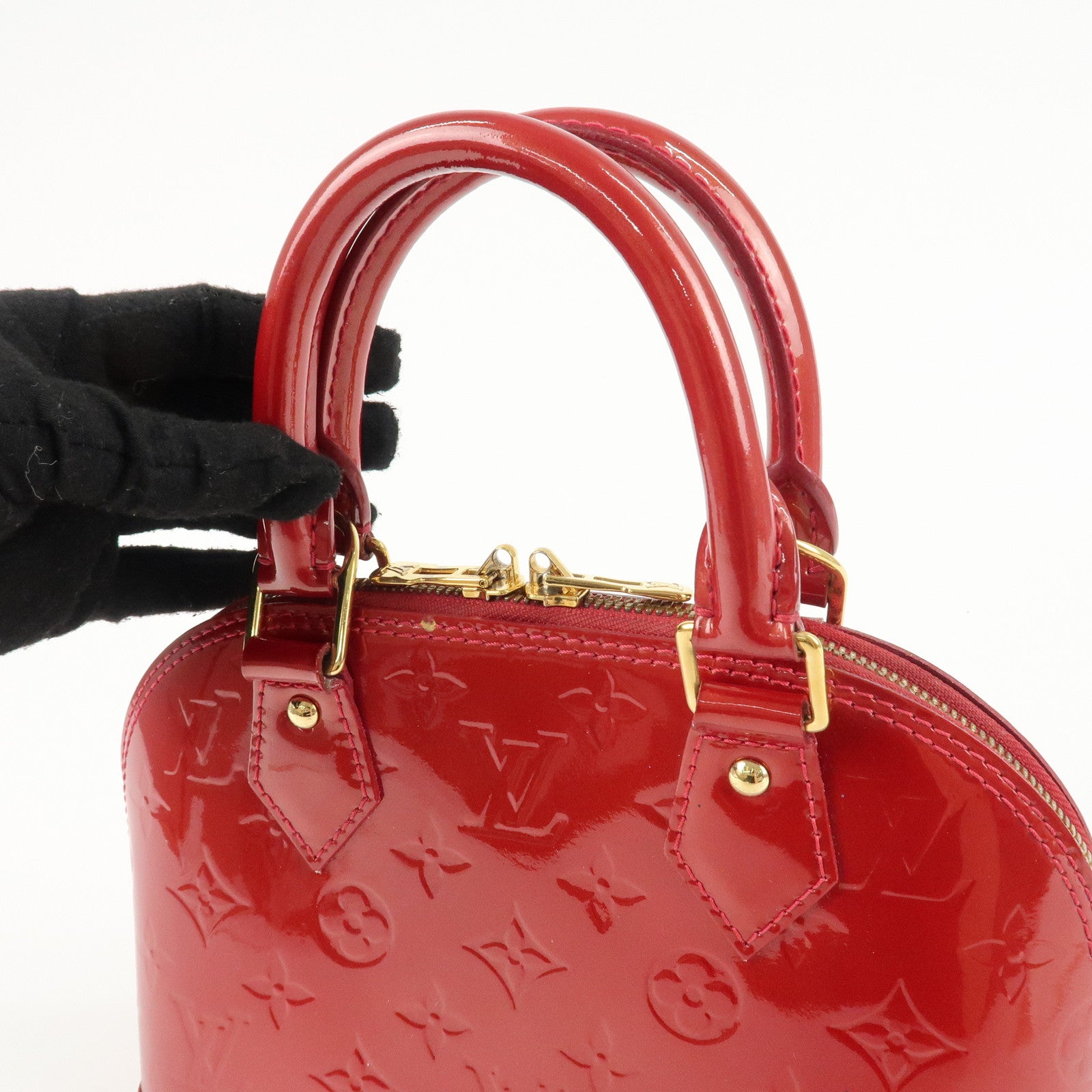 Louis Vuitton Monogram Vernis Alma BB Cerise Hand Bag M90174 Used