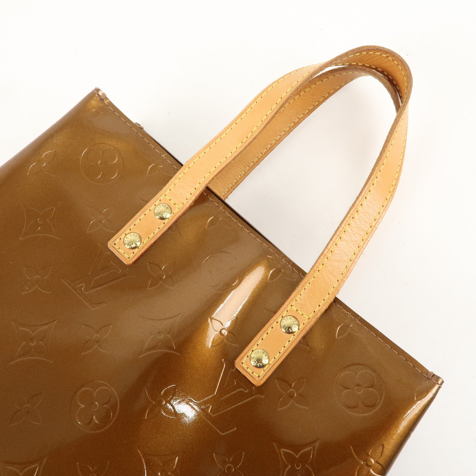 Louis Vuitton Monogram Vernis Lead PM Hand Bag Bronze M91146