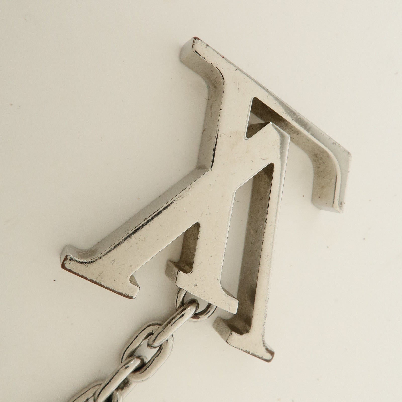 Louis Vuitton Porte Cles Initial LV Bag Charm Silver M65071 Used