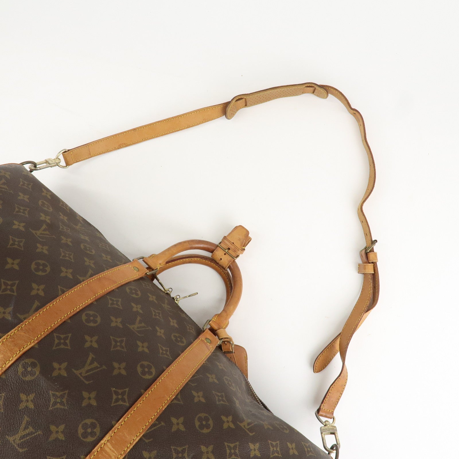 Louis Vuitton Keep All Bandouliere 55 Boston Bag Brown M56714 Used