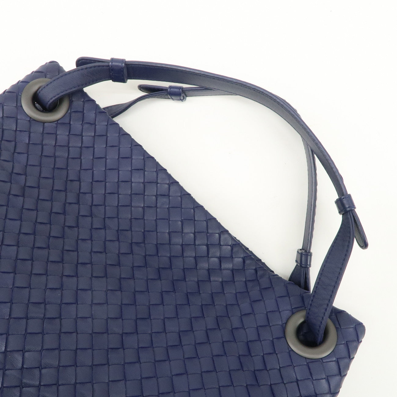 BOTTEGA VENETA Intrecciato  Leather Shoulder Bag Tote Bag Navy