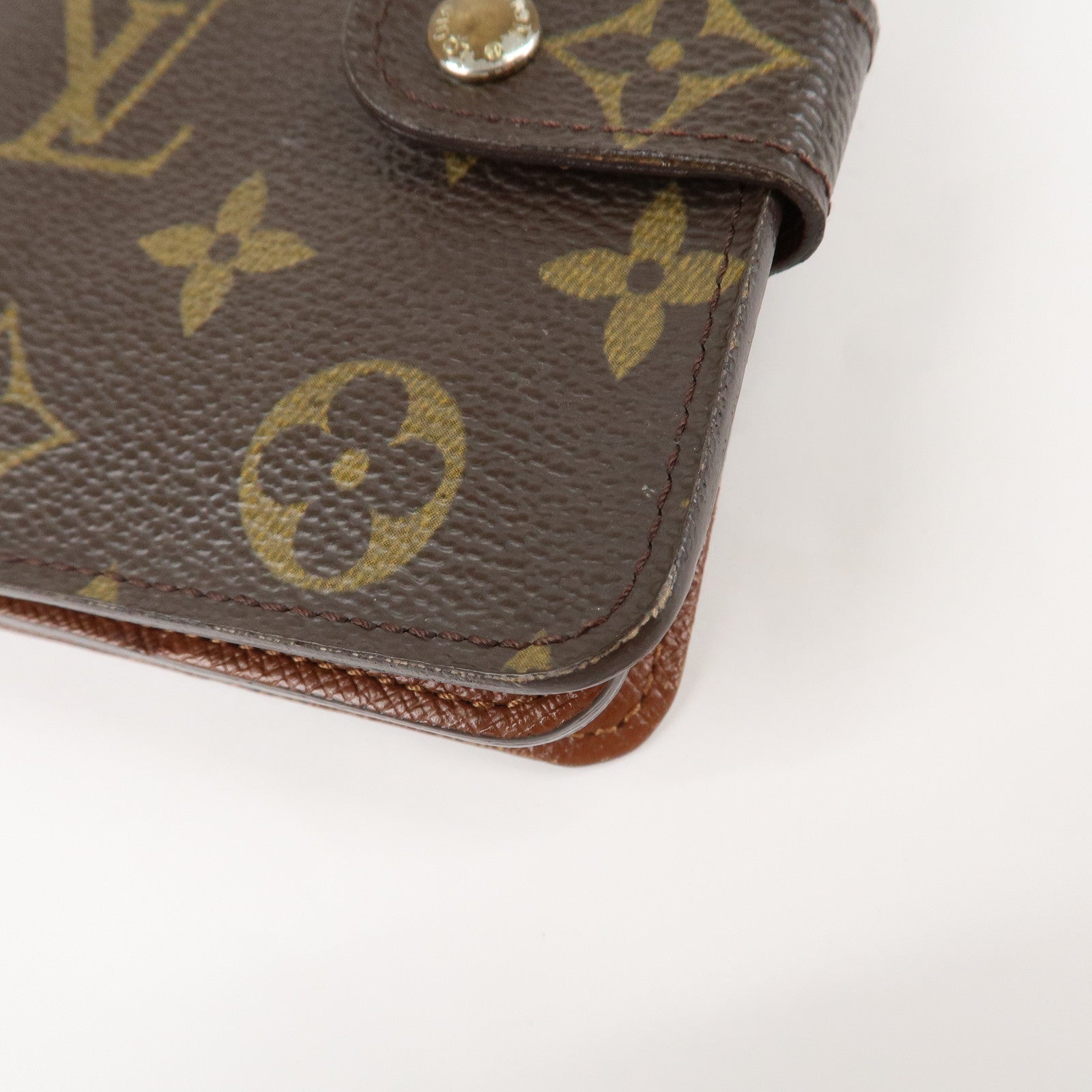 Louis Vuitton Monogram Compact Zip Small Wallet Brown M61667 Used